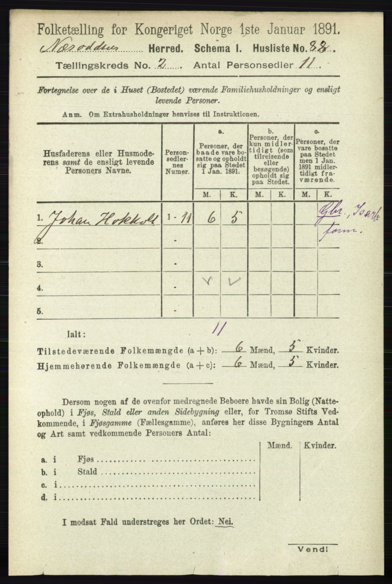 RA, 1891 census for 0216 Nesodden, 1891, p. 474