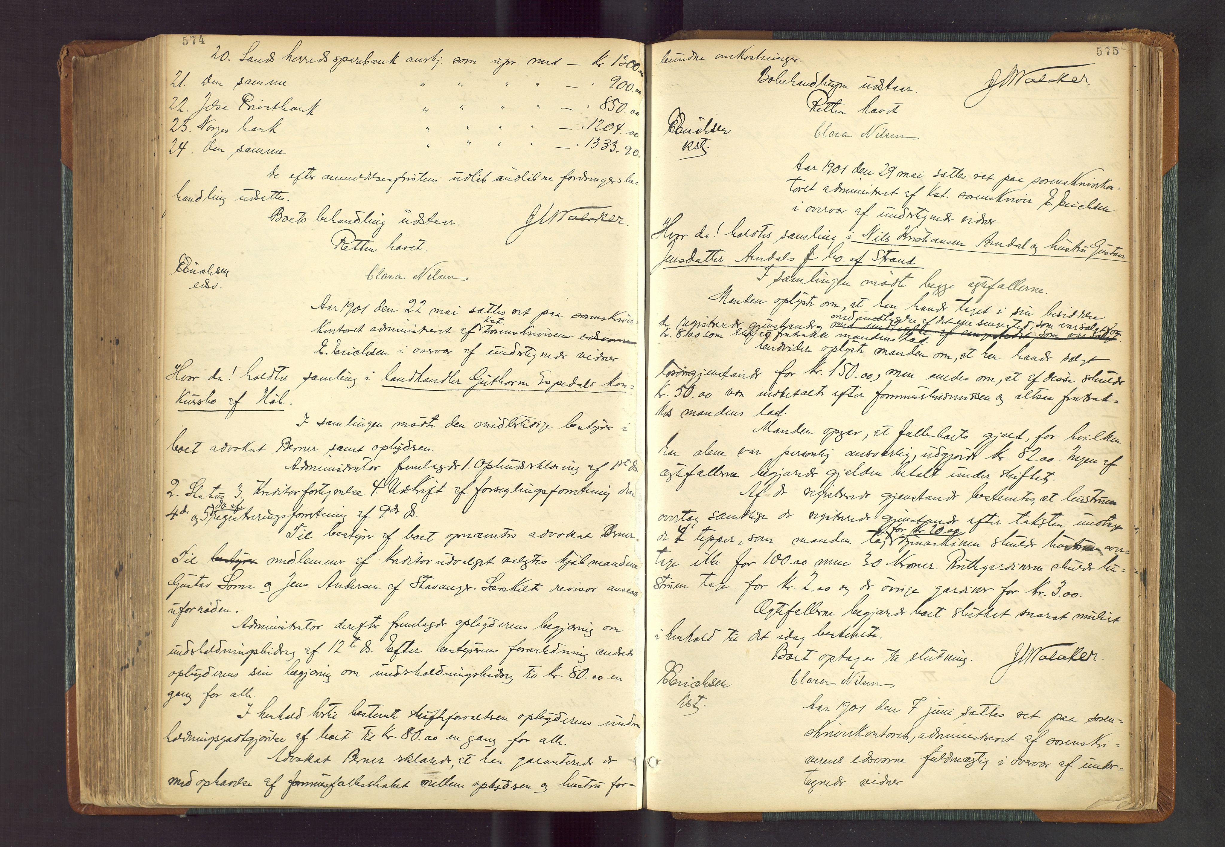 Ryfylke tingrett, AV/SAST-A-100055/001/IV/IVF/L0013: Skifteforhandlingsprotokoll D2 Høle og Rennesøy, 1880-1902, p. 574-575