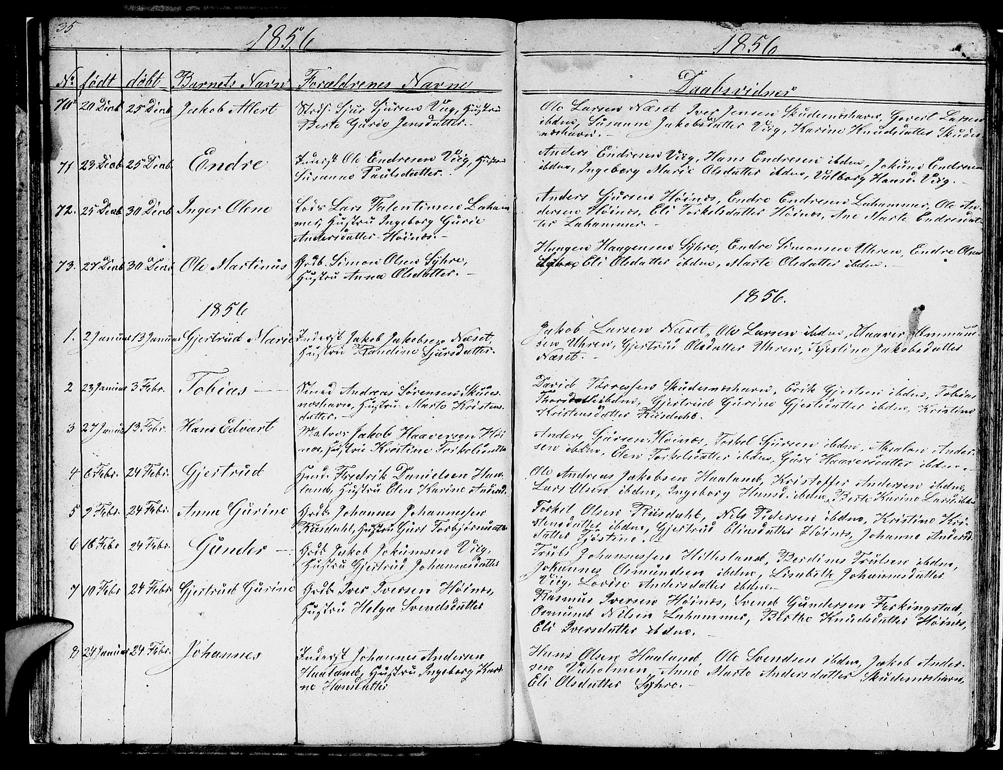 Skudenes sokneprestkontor, SAST/A -101849/H/Ha/Hab/L0001: Parish register (copy) no. B 1, 1848-1864, p. 35