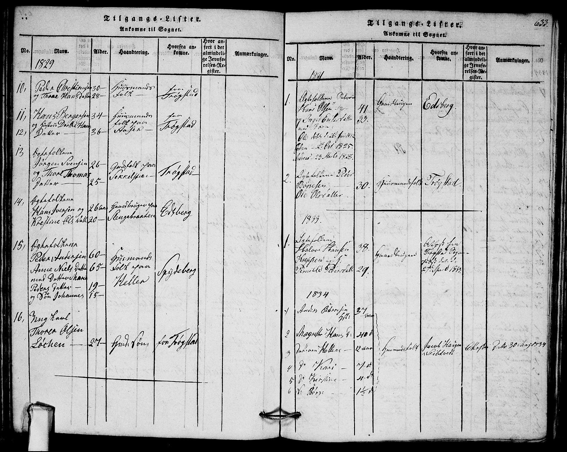 Askim prestekontor Kirkebøker, SAO/A-10900/G/Ga/L0001: Parish register (copy) no. 1, 1817-1846, p. 632-633