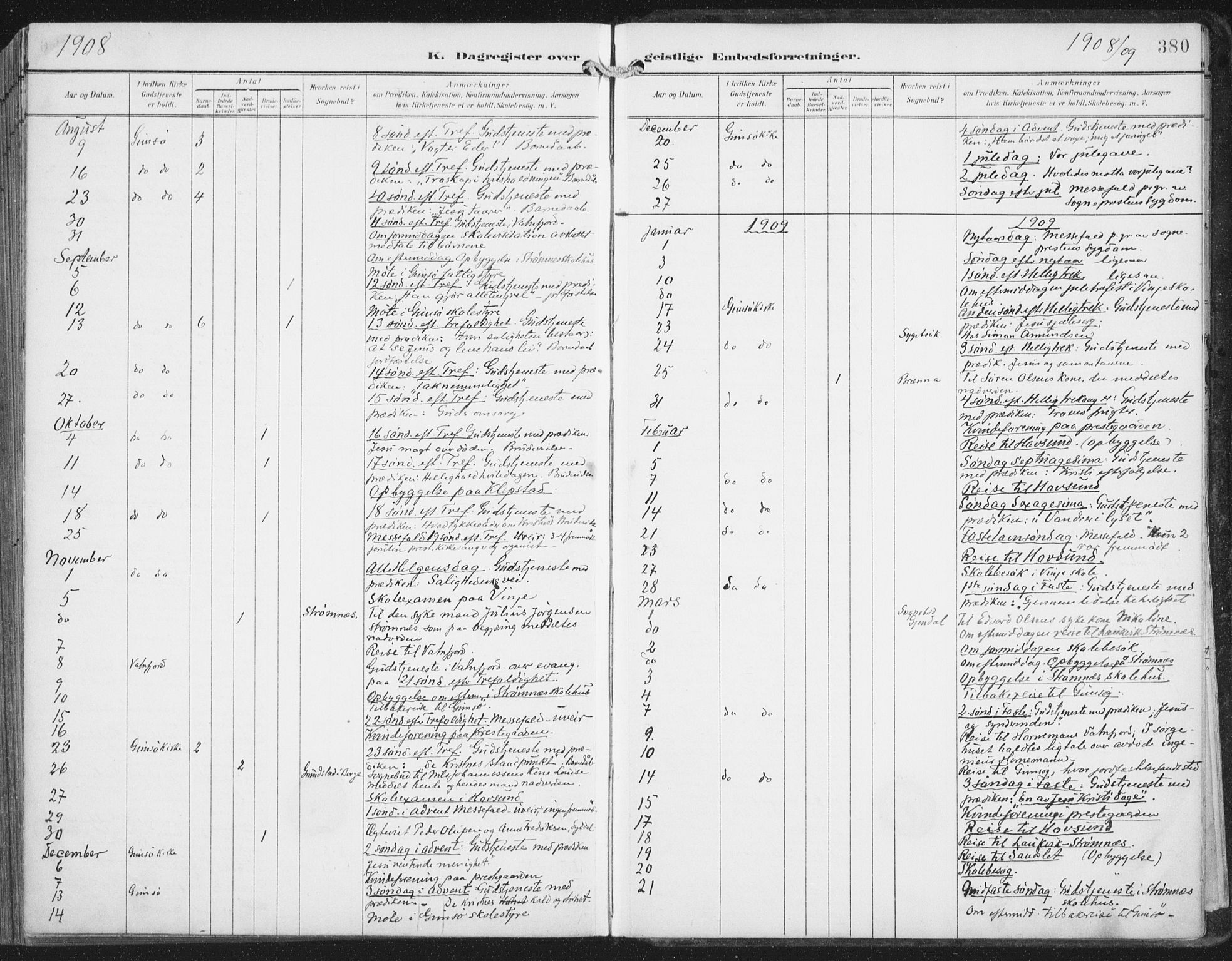 Ministerialprotokoller, klokkerbøker og fødselsregistre - Nordland, AV/SAT-A-1459/876/L1098: Parish register (official) no. 876A04, 1896-1915, p. 380