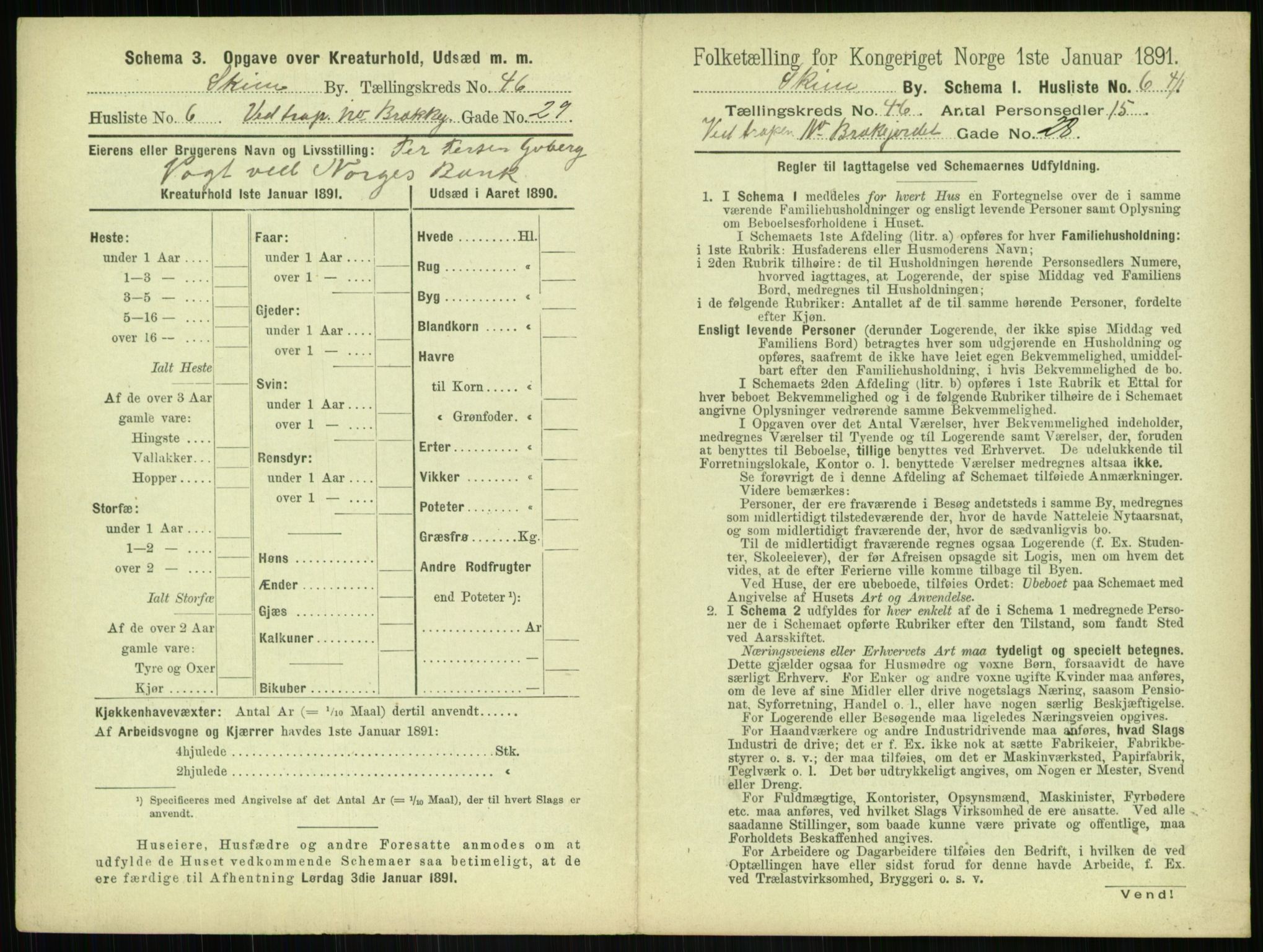 RA, 1891 census for 0806 Skien, 1891, p. 1620