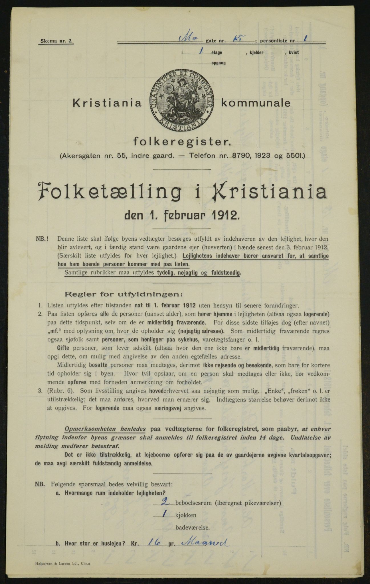 OBA, Municipal Census 1912 for Kristiania, 1912, p. 65914