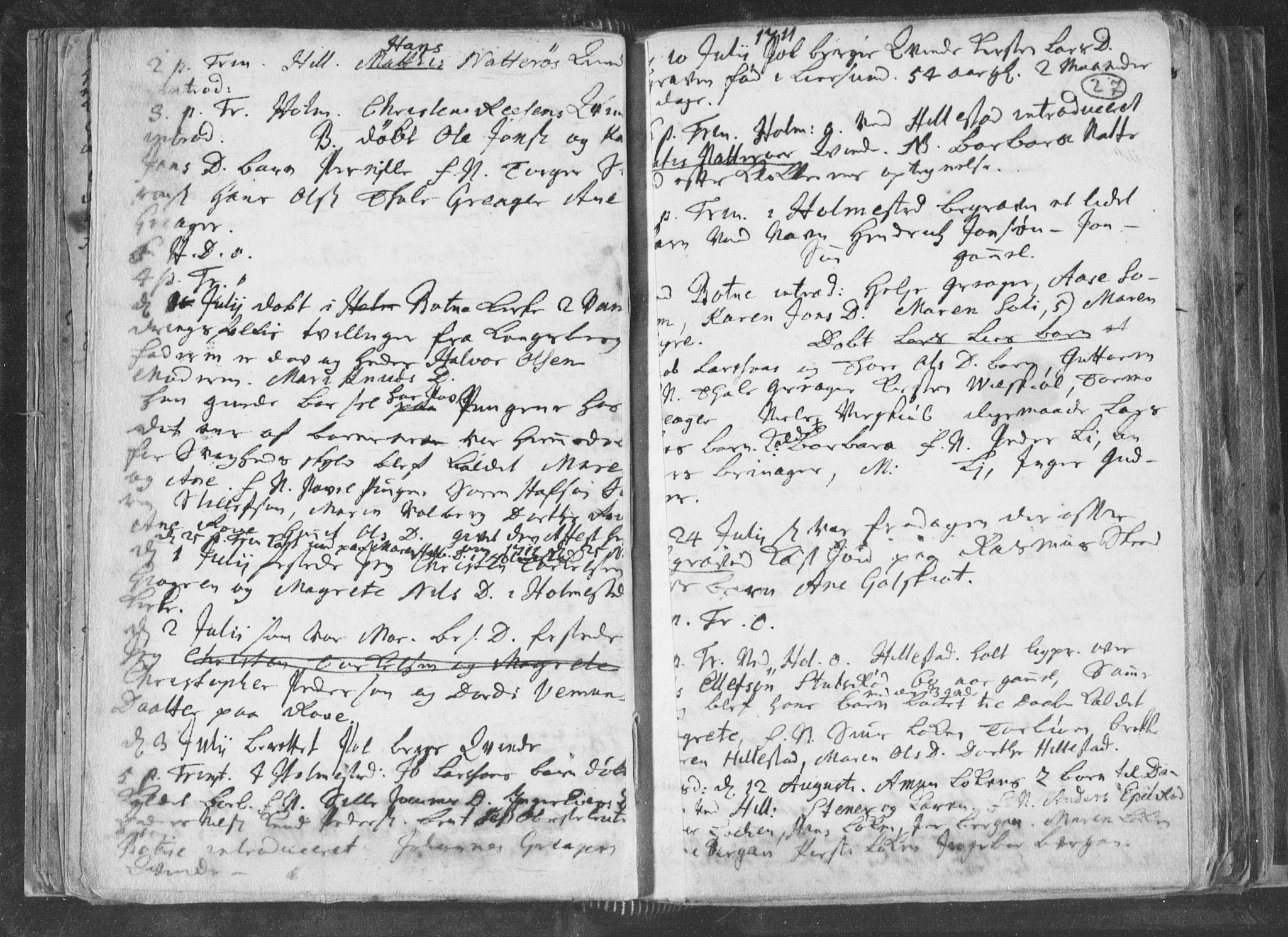 Botne kirkebøker, AV/SAKO-A-340/F/Fa/L0001b: Parish register (official) no. I 1B, 1707-1722, p. 27