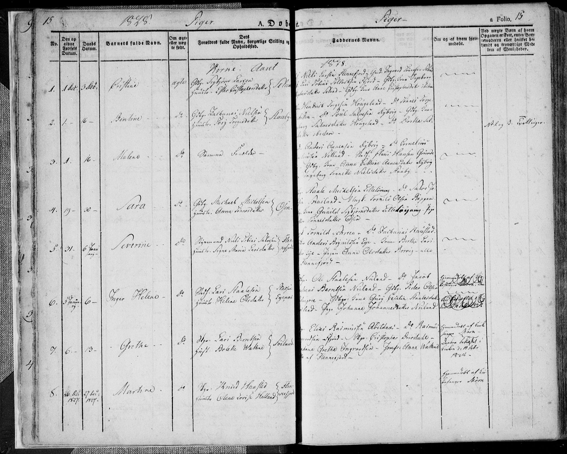 Flekkefjord sokneprestkontor, AV/SAK-1111-0012/F/Fa/Fac/L0003: Parish register (official) no. A 3, 1826-1841, p. 15