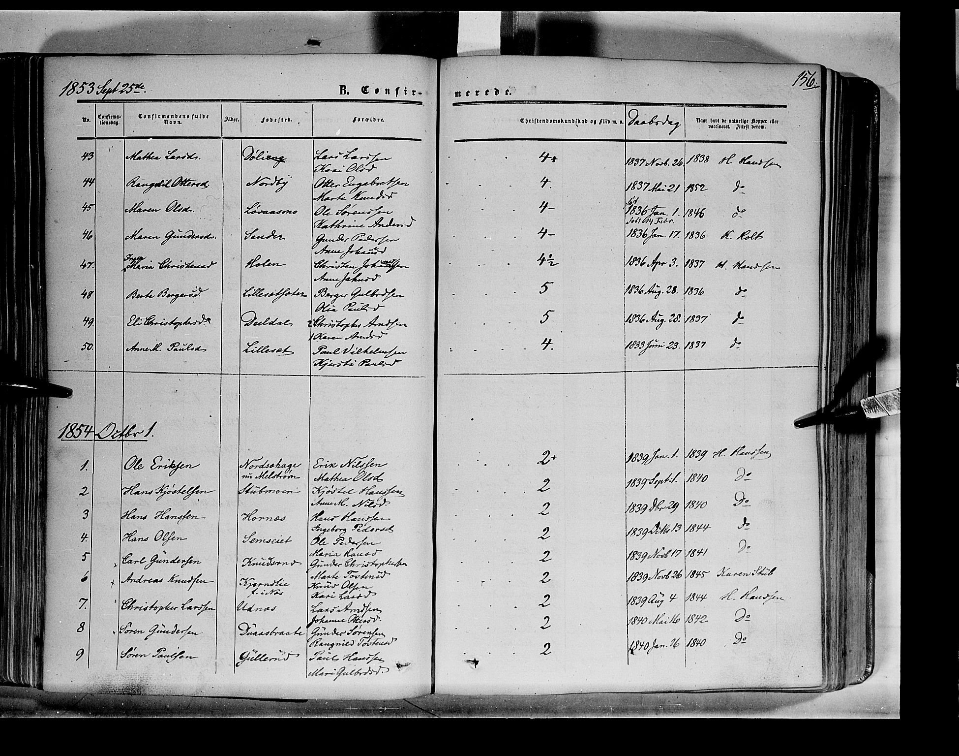 Sør-Odal prestekontor, AV/SAH-PREST-030/H/Ha/Haa/L0001: Parish register (official) no. 1, 1849-1859, p. 156