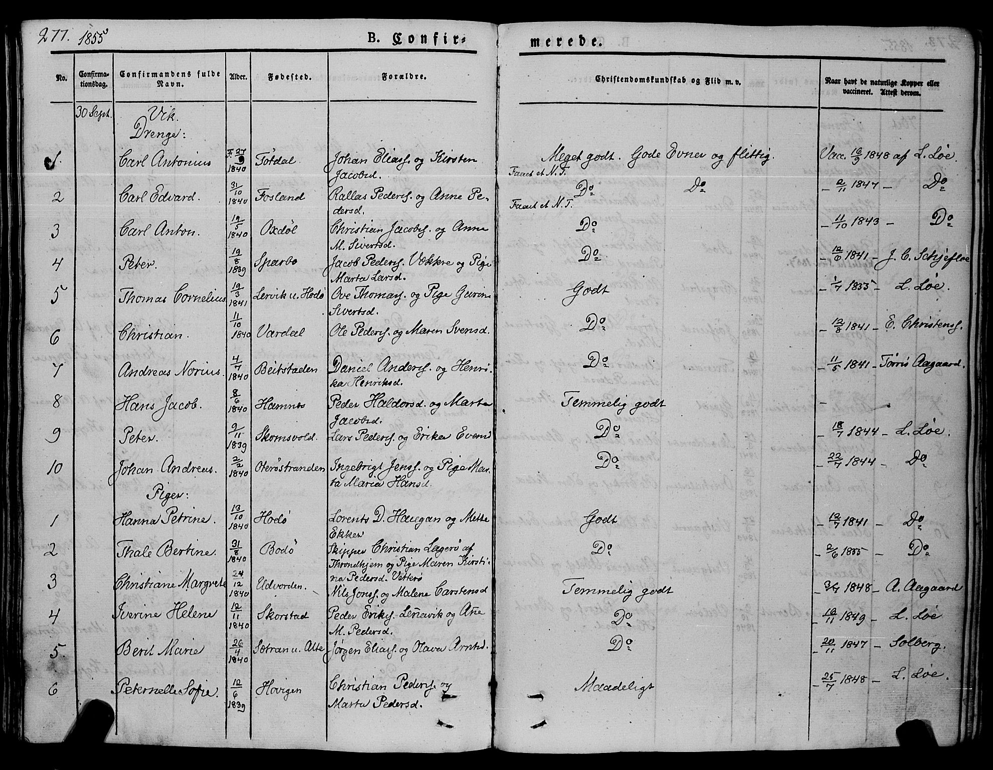 Ministerialprotokoller, klokkerbøker og fødselsregistre - Nord-Trøndelag, SAT/A-1458/773/L0614: Parish register (official) no. 773A05, 1831-1856, p. 277