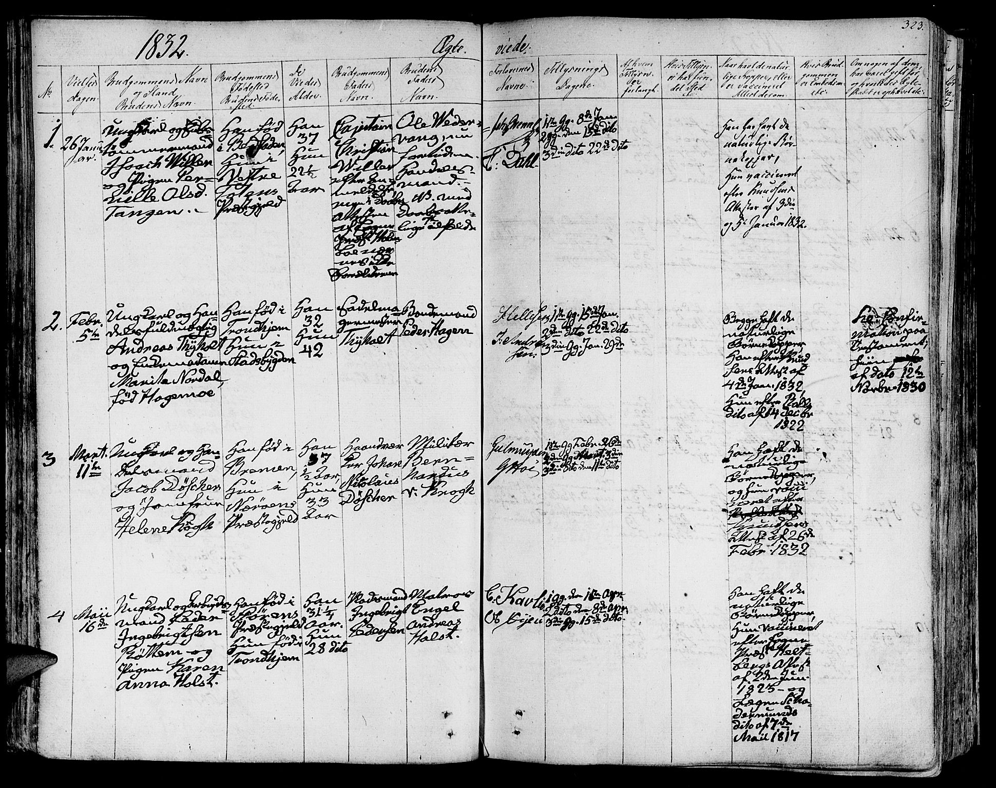 Ministerialprotokoller, klokkerbøker og fødselsregistre - Sør-Trøndelag, AV/SAT-A-1456/602/L0109: Parish register (official) no. 602A07, 1821-1840, p. 323