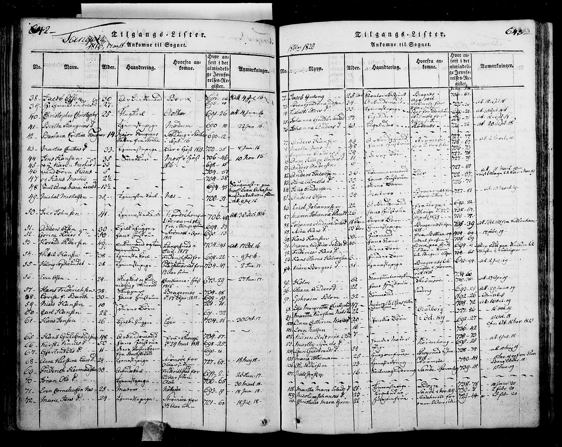 Skoger kirkebøker, SAKO/A-59/F/Fa/L0002: Parish register (official) no. I 2 /2, 1814-1842, p. 642-643