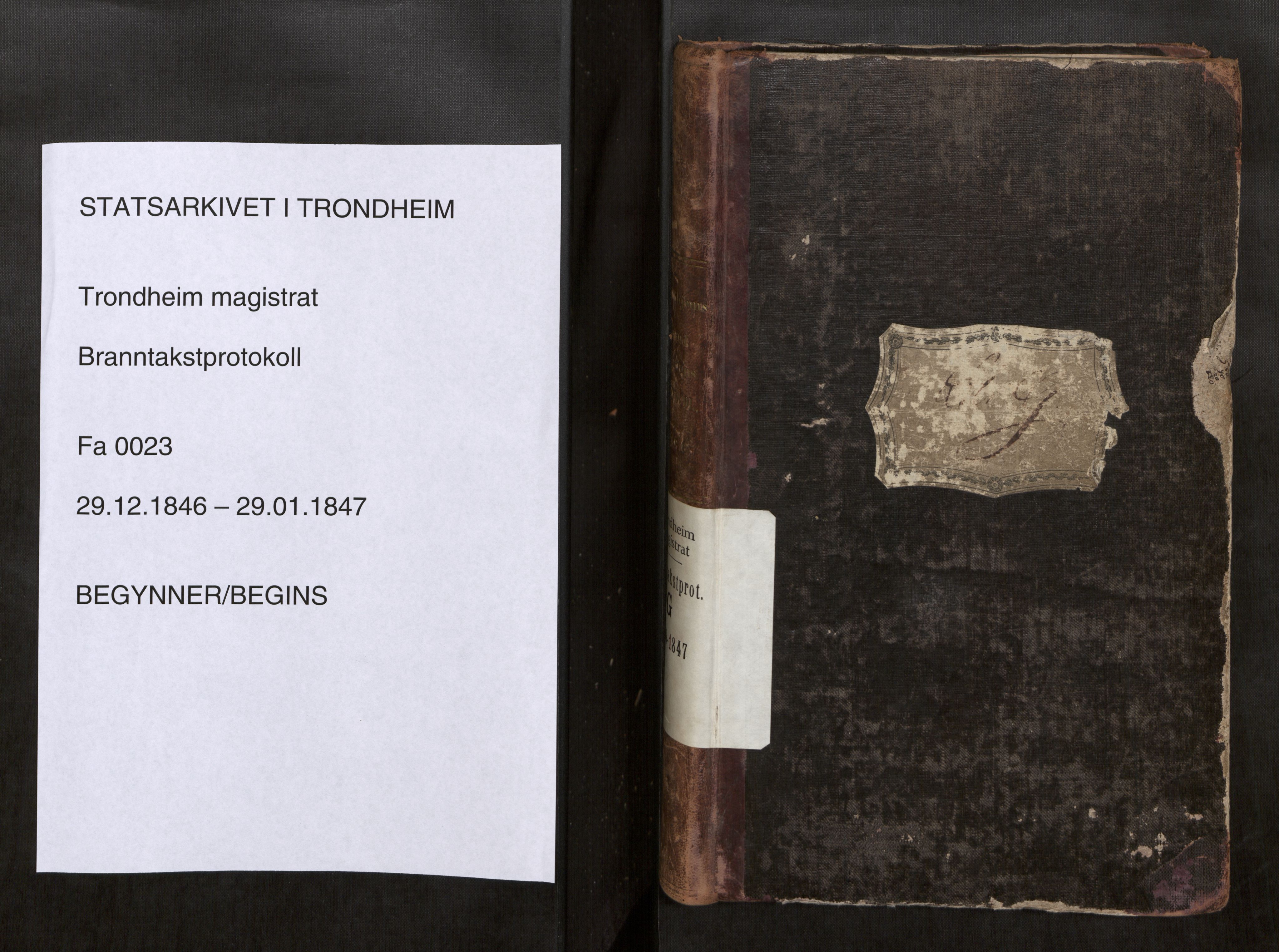 Norges Brannkasse Trondheim magistrat, SAT/A-5590/Fa/L0026: Branntakstprotokoll G, 1846-1847