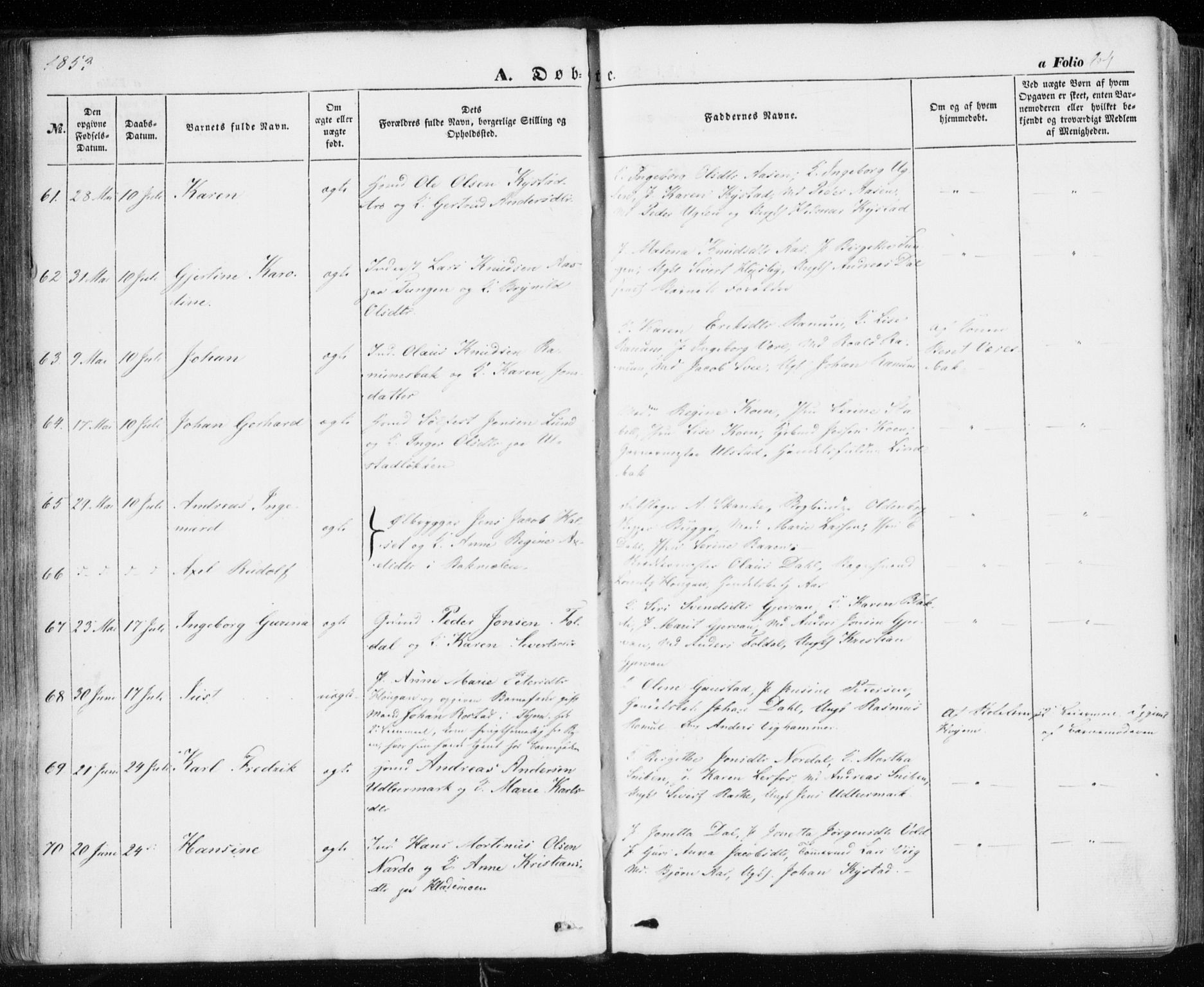 Ministerialprotokoller, klokkerbøker og fødselsregistre - Sør-Trøndelag, SAT/A-1456/606/L0291: Parish register (official) no. 606A06, 1848-1856, p. 84