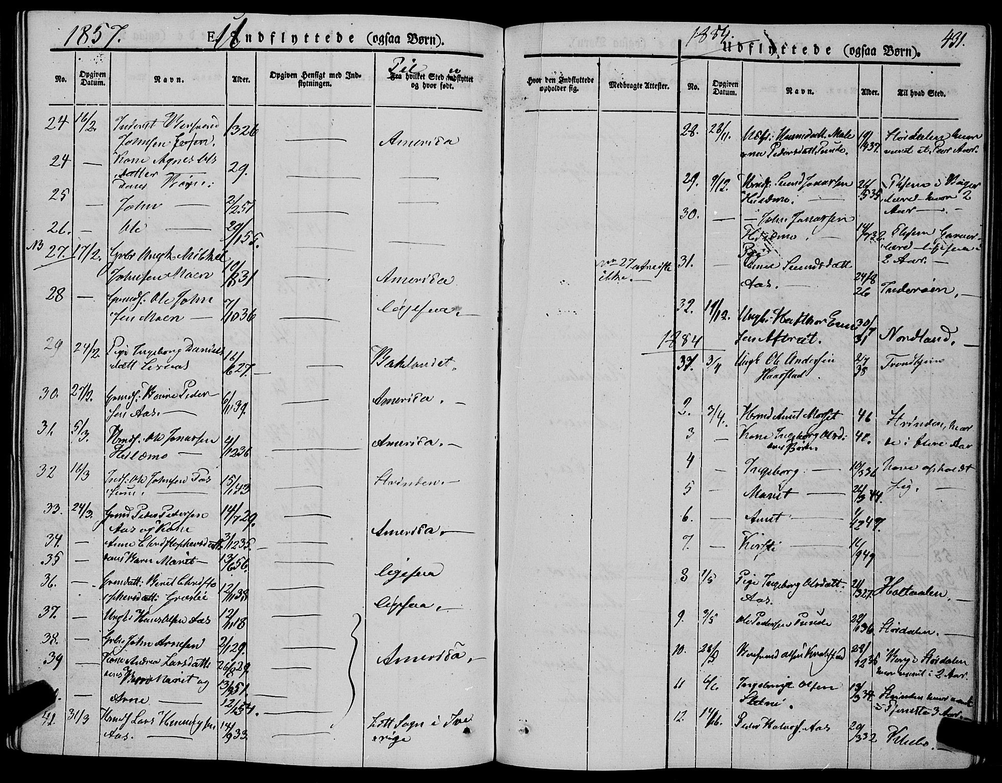 Ministerialprotokoller, klokkerbøker og fødselsregistre - Sør-Trøndelag, SAT/A-1456/695/L1145: Parish register (official) no. 695A06 /1, 1843-1859, p. 431