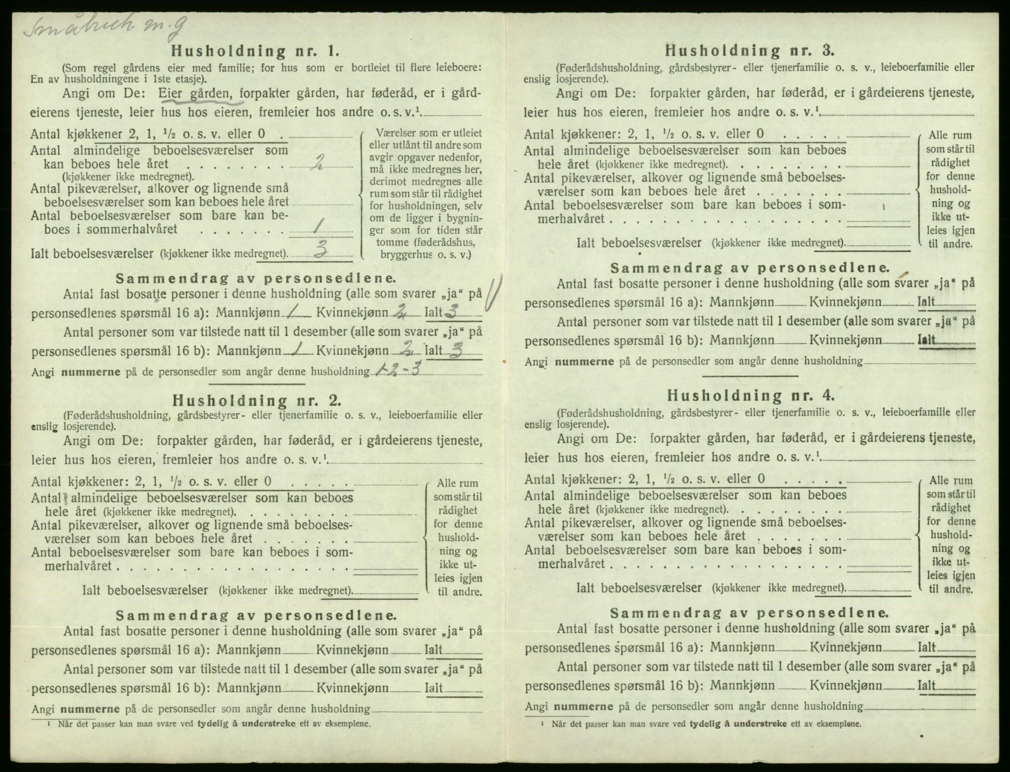 SAB, 1920 census for Fjelberg, 1920, p. 126