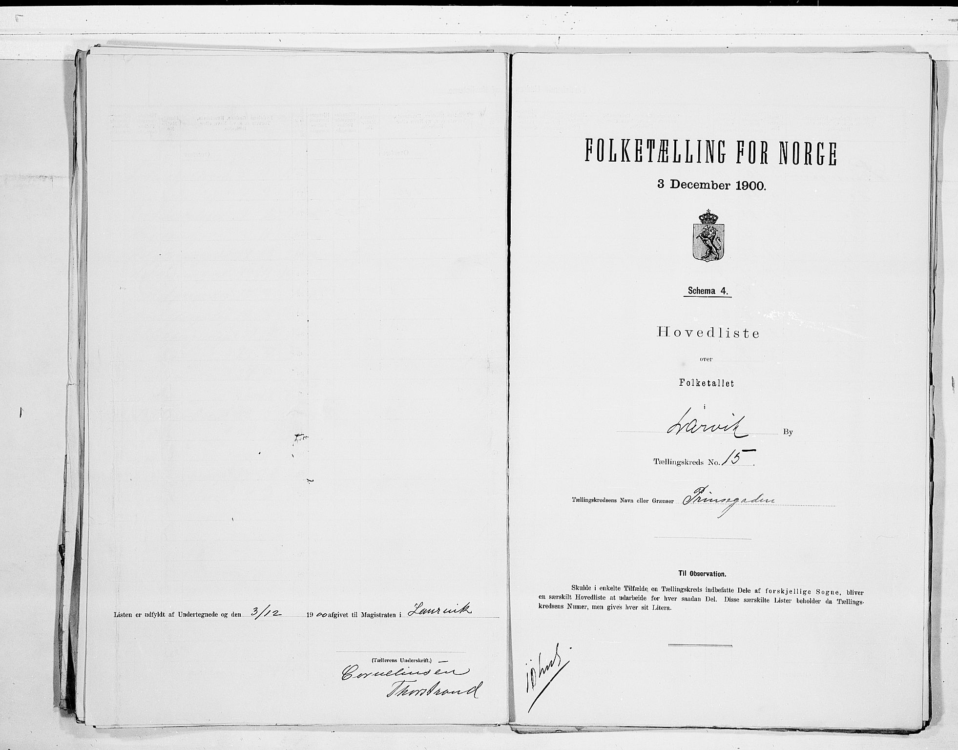 RA, 1900 census for Larvik, 1900, p. 32