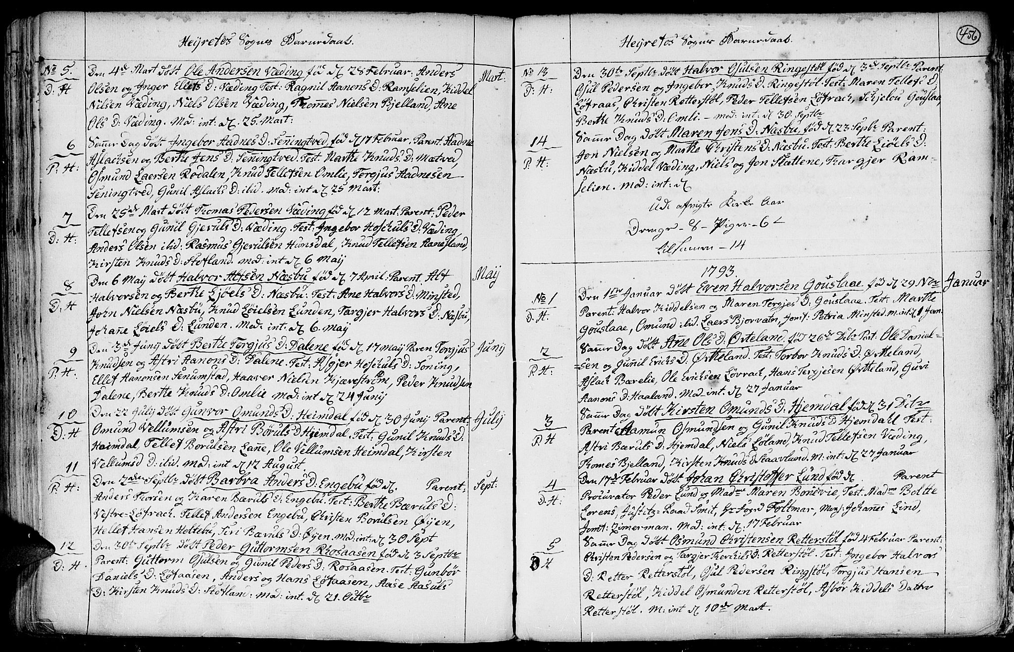Hommedal sokneprestkontor, SAK/1111-0023/F/Fa/Fab/L0002: Parish register (official) no. A 2 /3, 1740-1821, p. 456