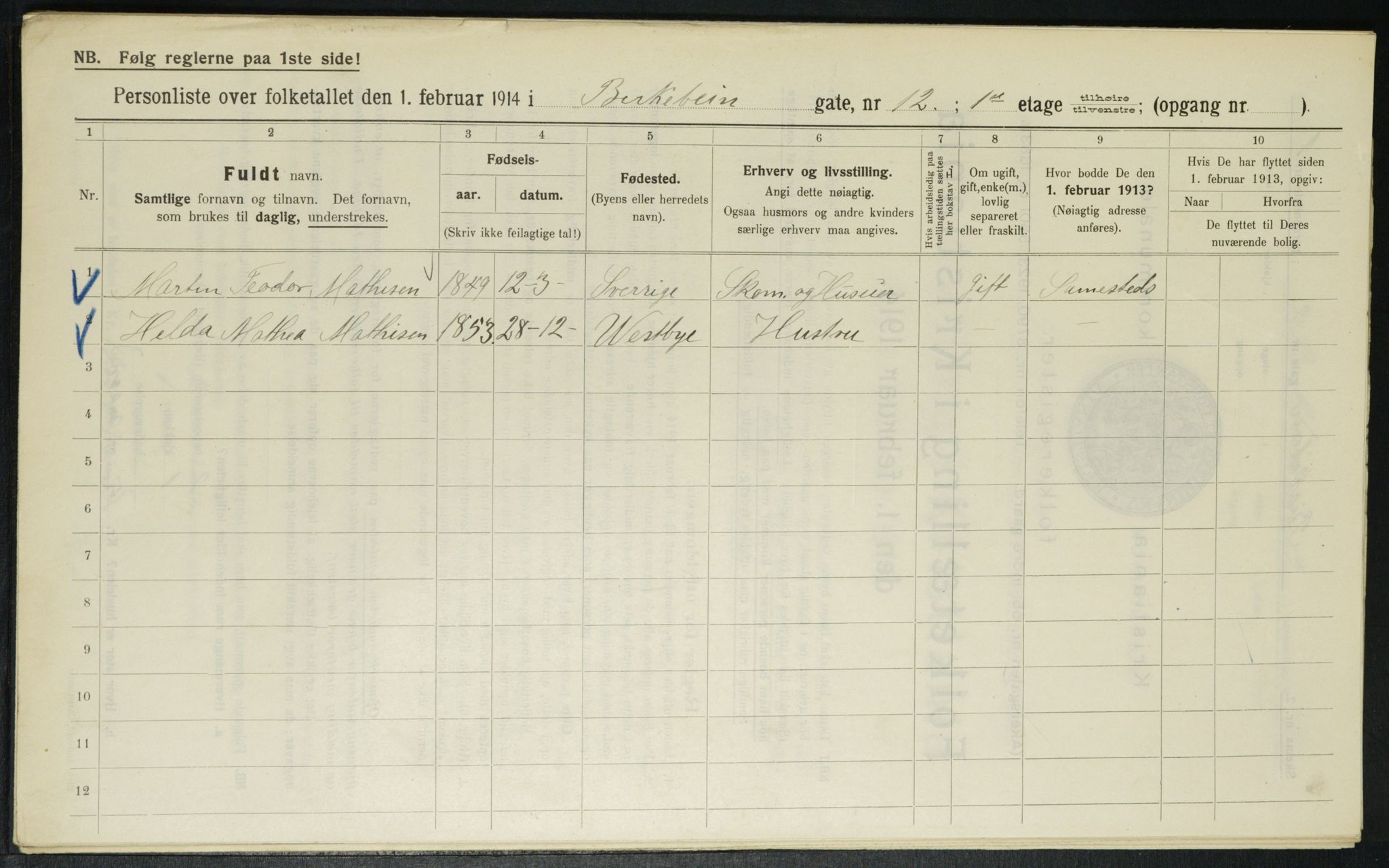 OBA, Municipal Census 1914 for Kristiania, 1914, p. 4971