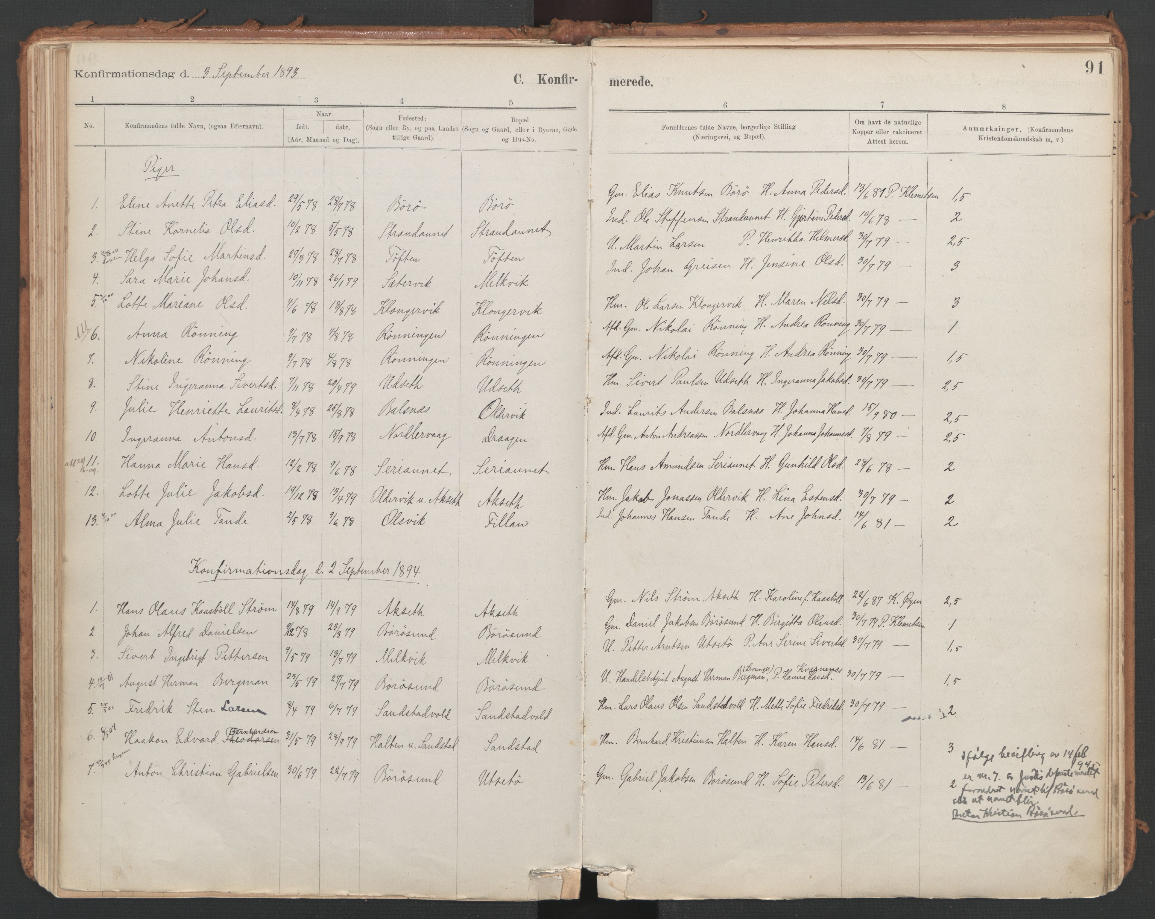 Ministerialprotokoller, klokkerbøker og fødselsregistre - Sør-Trøndelag, AV/SAT-A-1456/639/L0572: Parish register (official) no. 639A01, 1890-1920, p. 91