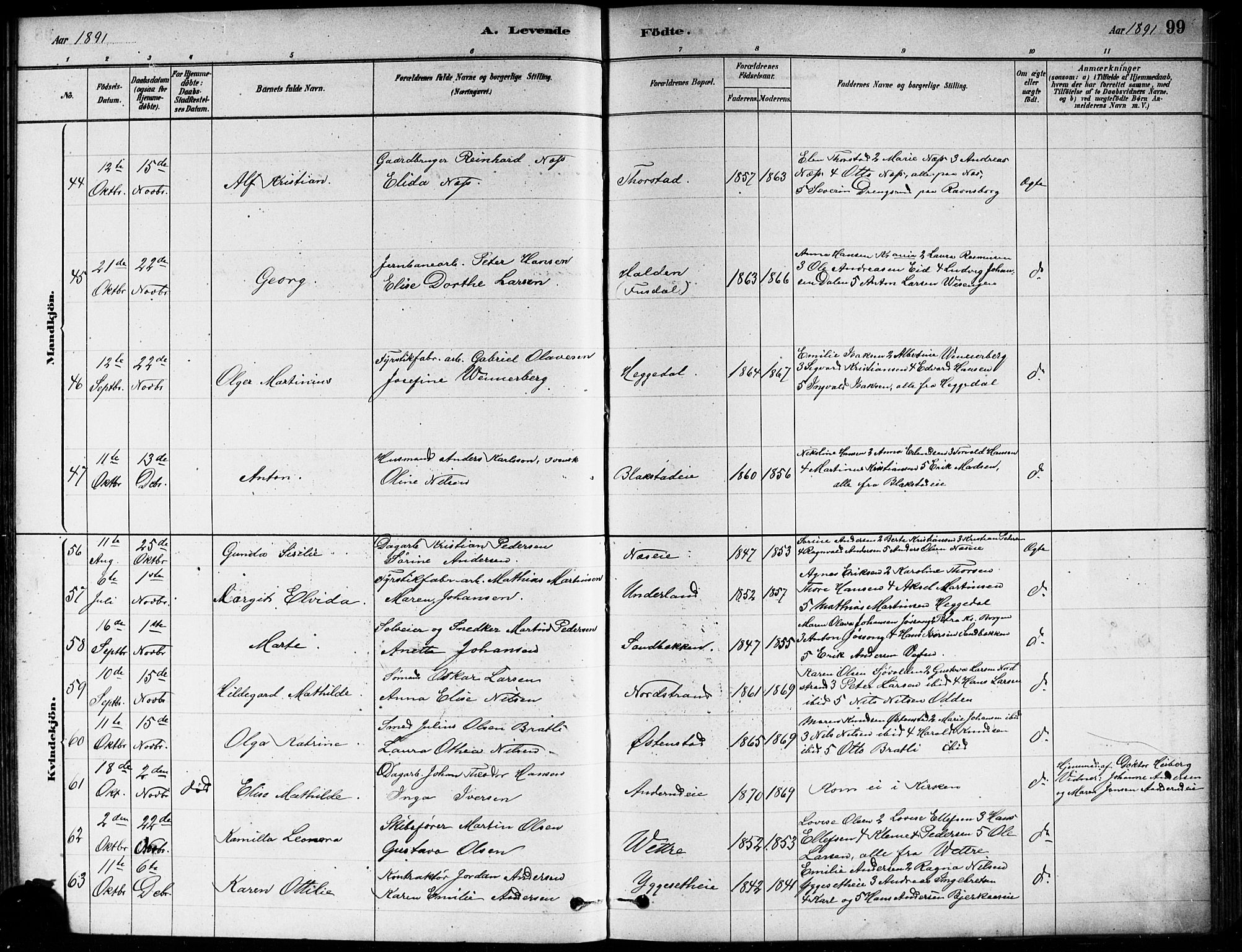 Asker prestekontor Kirkebøker, SAO/A-10256a/F/Fa/L0013: Parish register (official) no. I 13, 1879-1896, p. 99