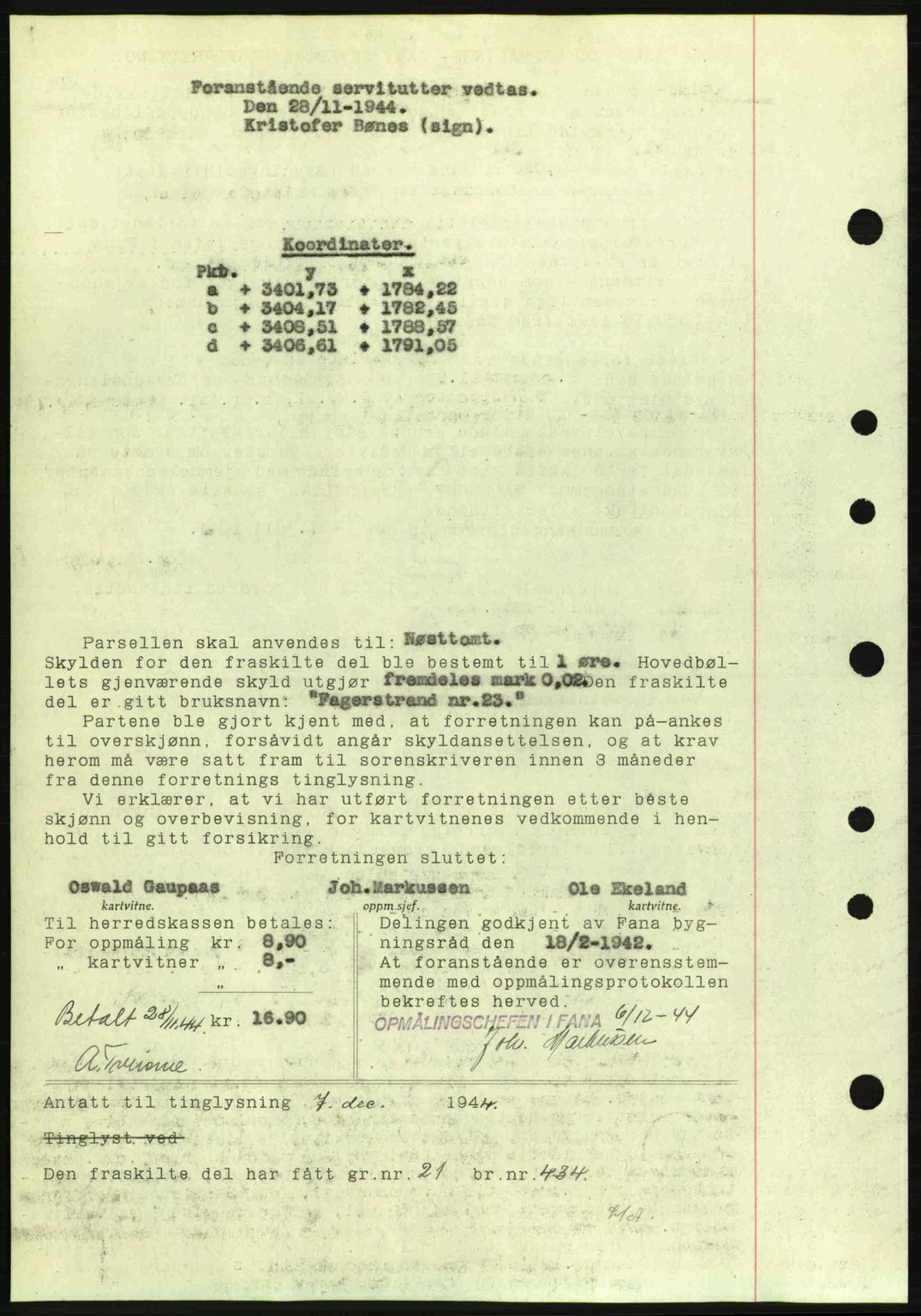 Midhordland sorenskriveri, SAB/A-3001/1/G/Gb/Gbj/L0019: Mortgage book no. A37-38, 1944-1945, Diary no: : 3871/1944