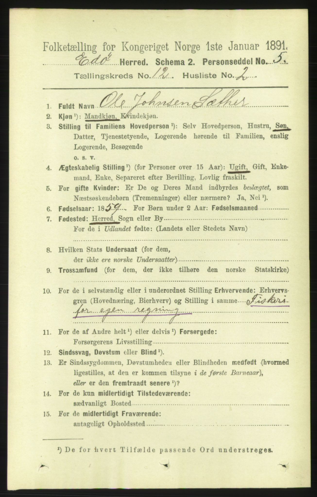 RA, 1891 census for 1573 Edøy, 1891, p. 3388