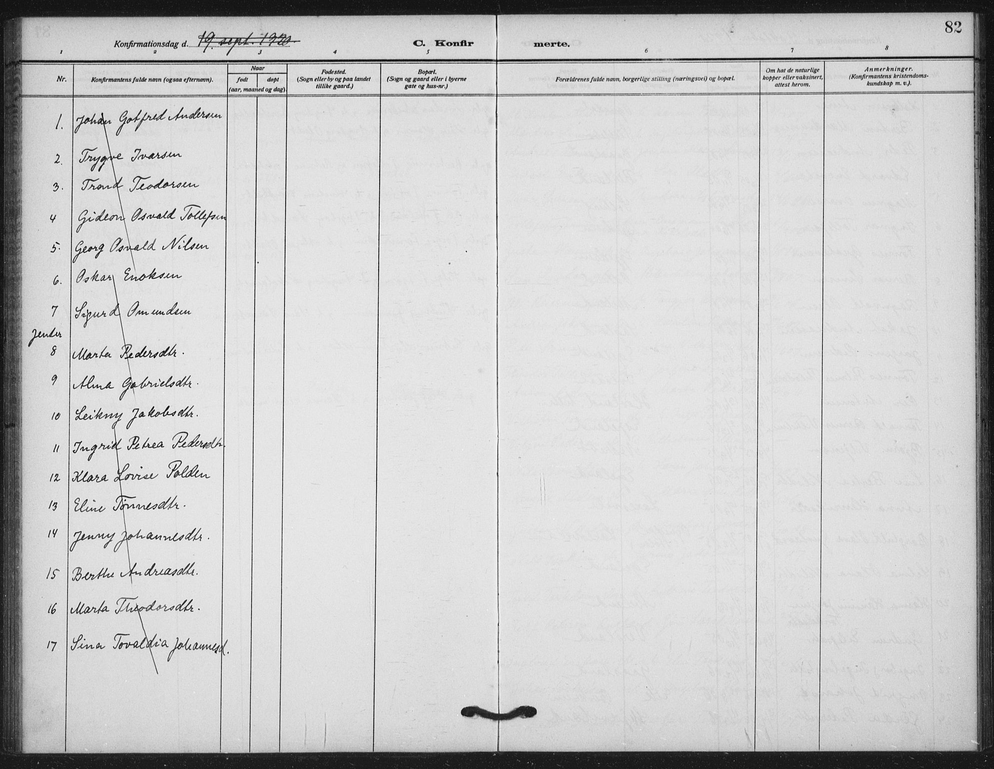 Helleland sokneprestkontor, SAST/A-101810: Parish register (official) no. A 11, 1909-1922, p. 82