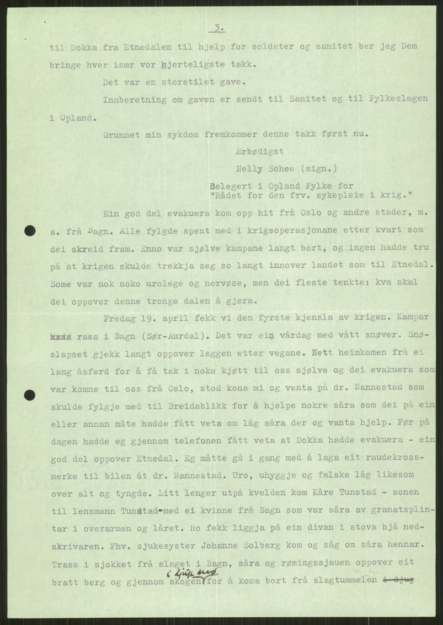 Forsvaret, Forsvarets krigshistoriske avdeling, AV/RA-RAFA-2017/Y/Ya/L0014: II-C-11-31 - Fylkesmenn.  Rapporter om krigsbegivenhetene 1940., 1940, p. 151