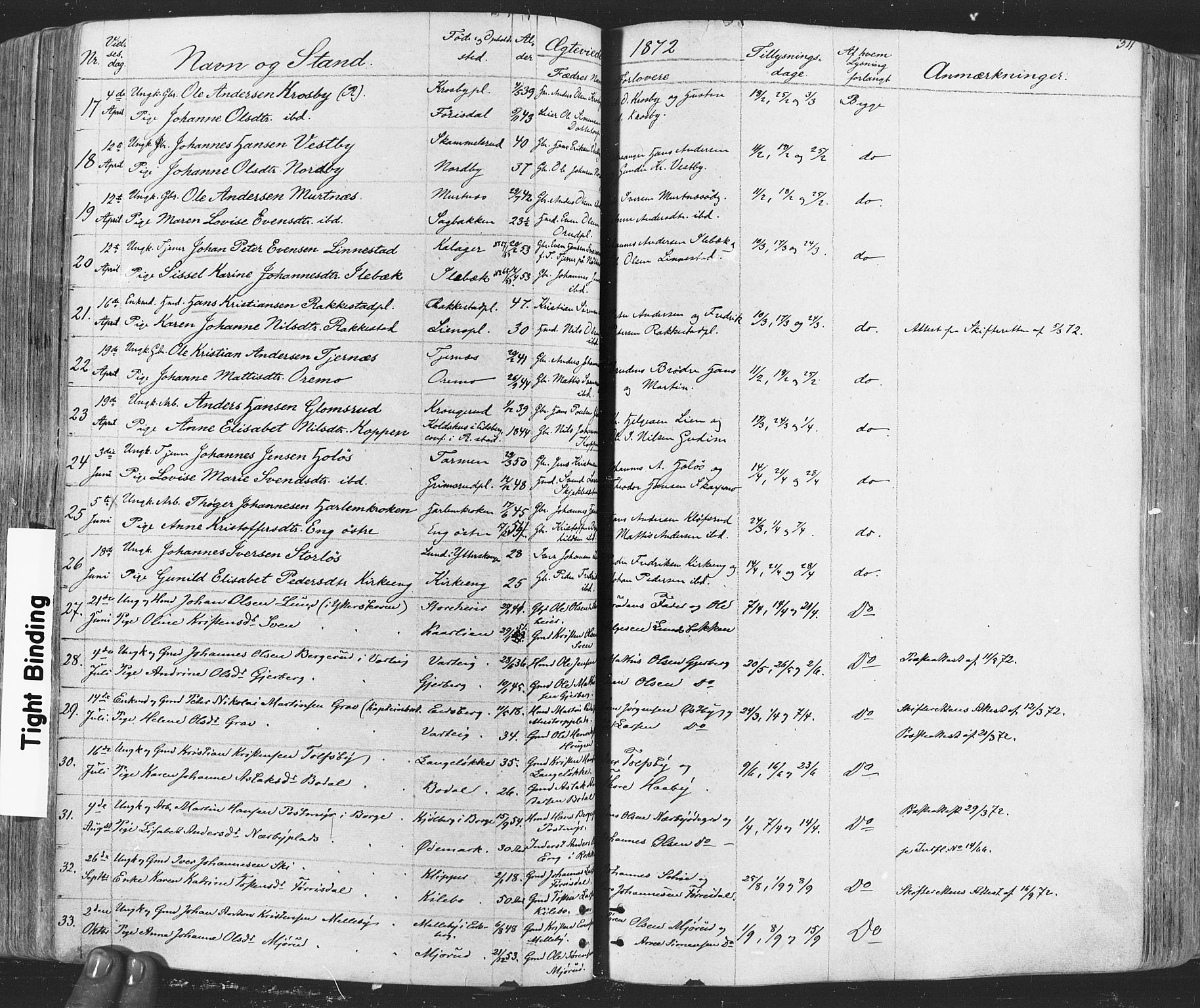 Rakkestad prestekontor Kirkebøker, SAO/A-2008/F/Fa/L0011: Parish register (official) no. I 11, 1862-1877, p. 311