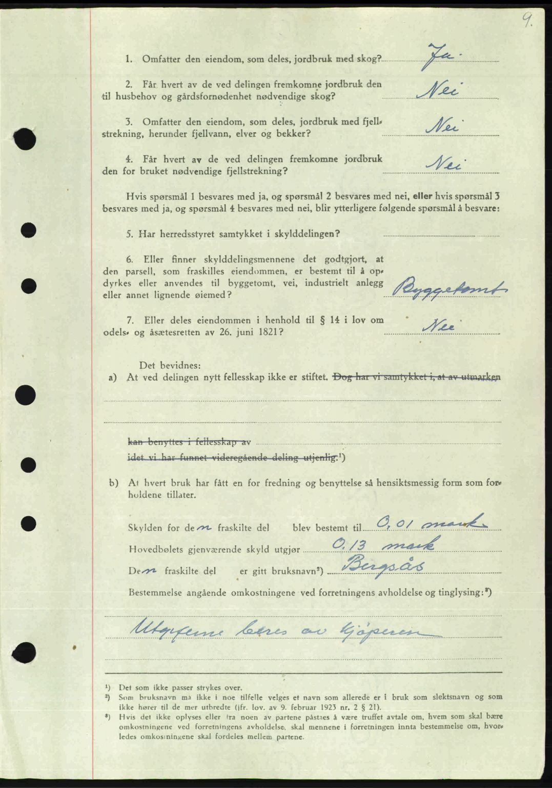 Nordmøre sorenskriveri, AV/SAT-A-4132/1/2/2Ca: Mortgage book no. A103, 1946-1947, Diary no: : 2141/1946