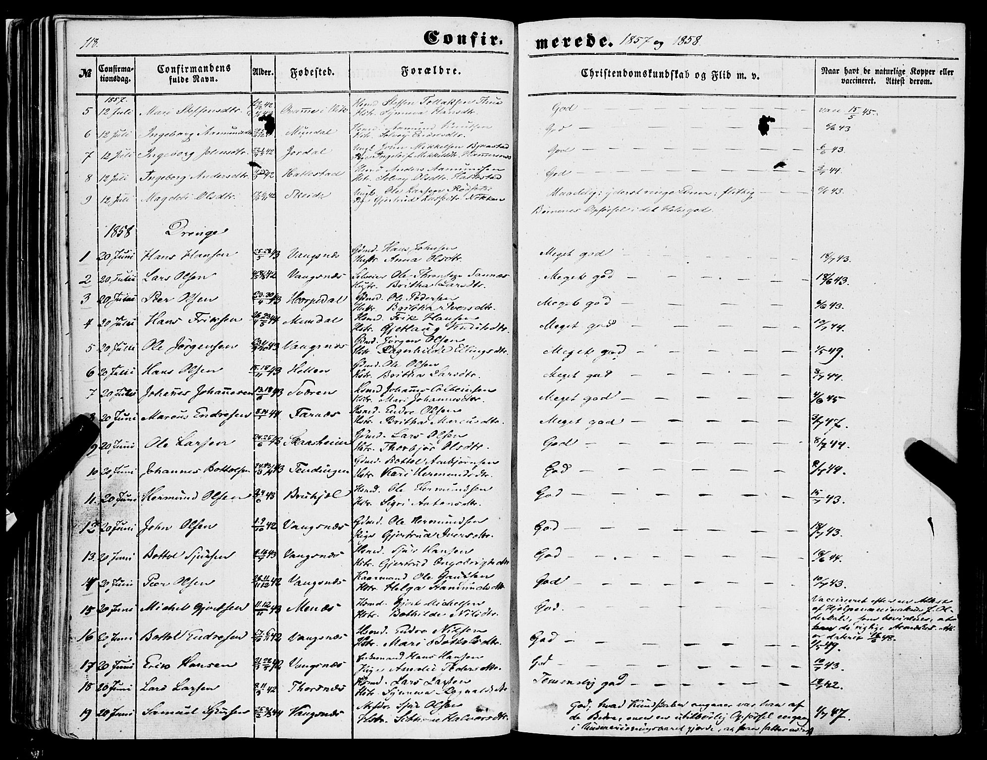 Balestrand sokneprestembete, AV/SAB-A-79601/H/Haa/Haaa/L0002: Parish register (official) no. A 2, 1847-1866, p. 118