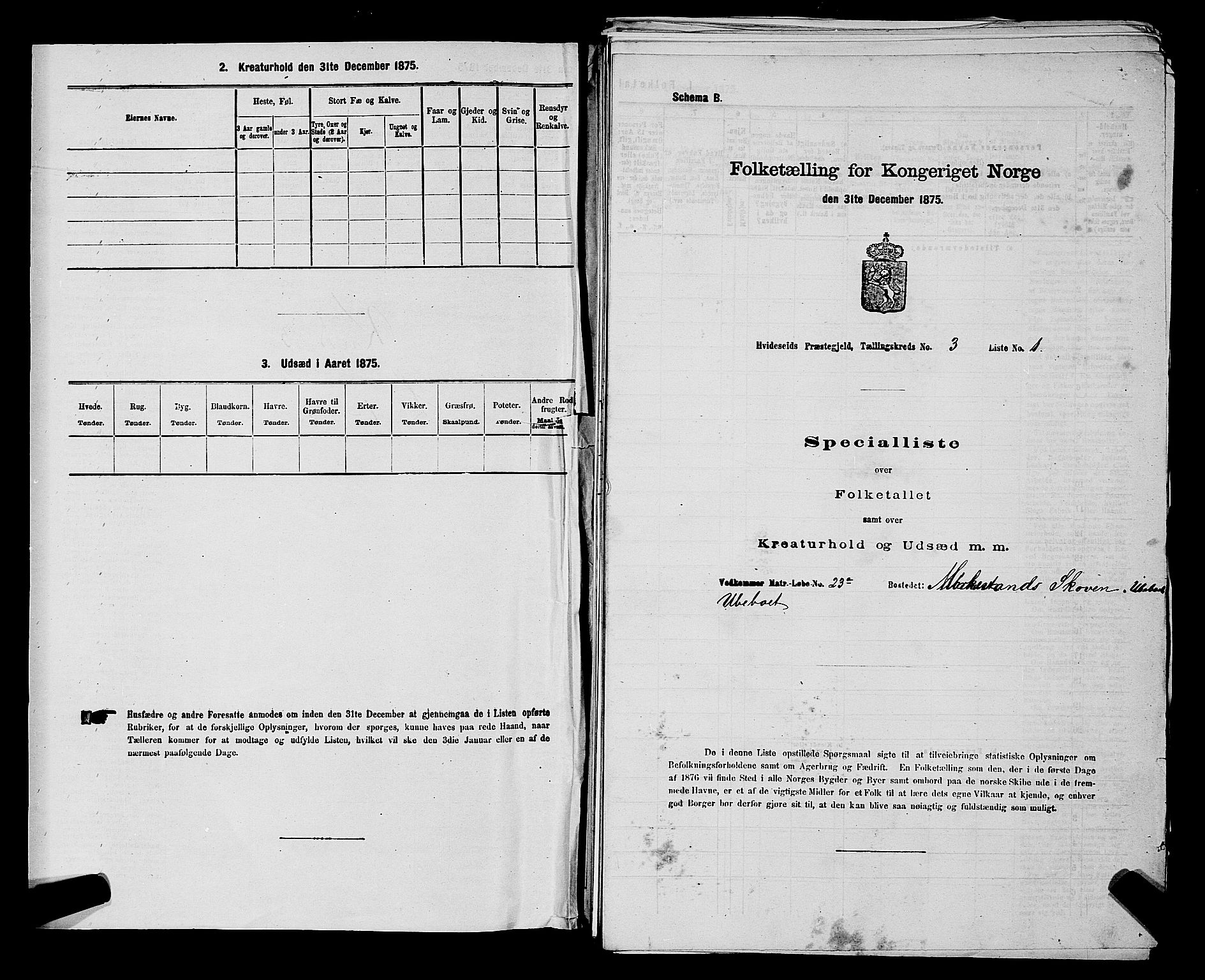 SAKO, 1875 census for 0829P Kviteseid, 1875, p. 279