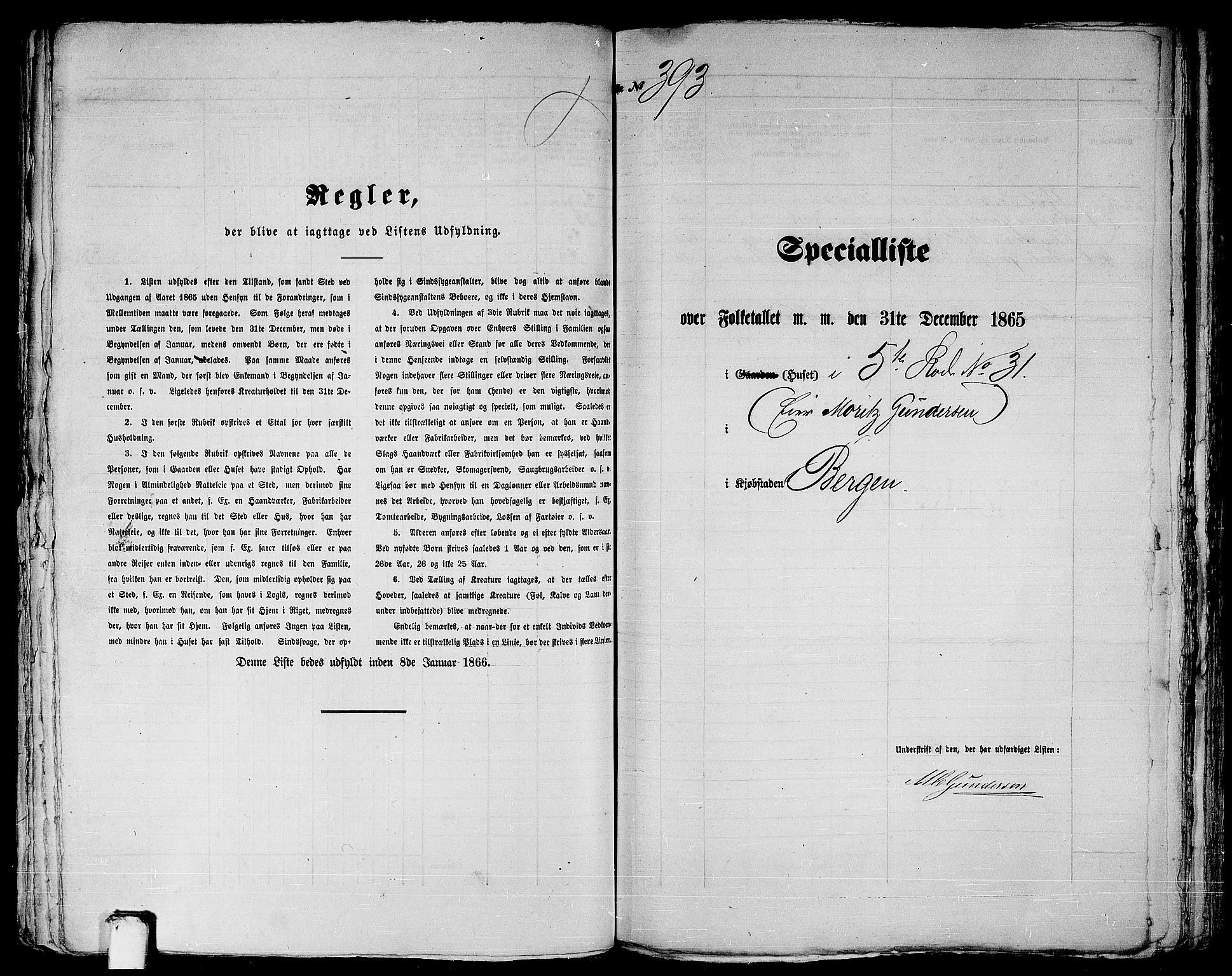 RA, 1865 census for Bergen, 1865, p. 843