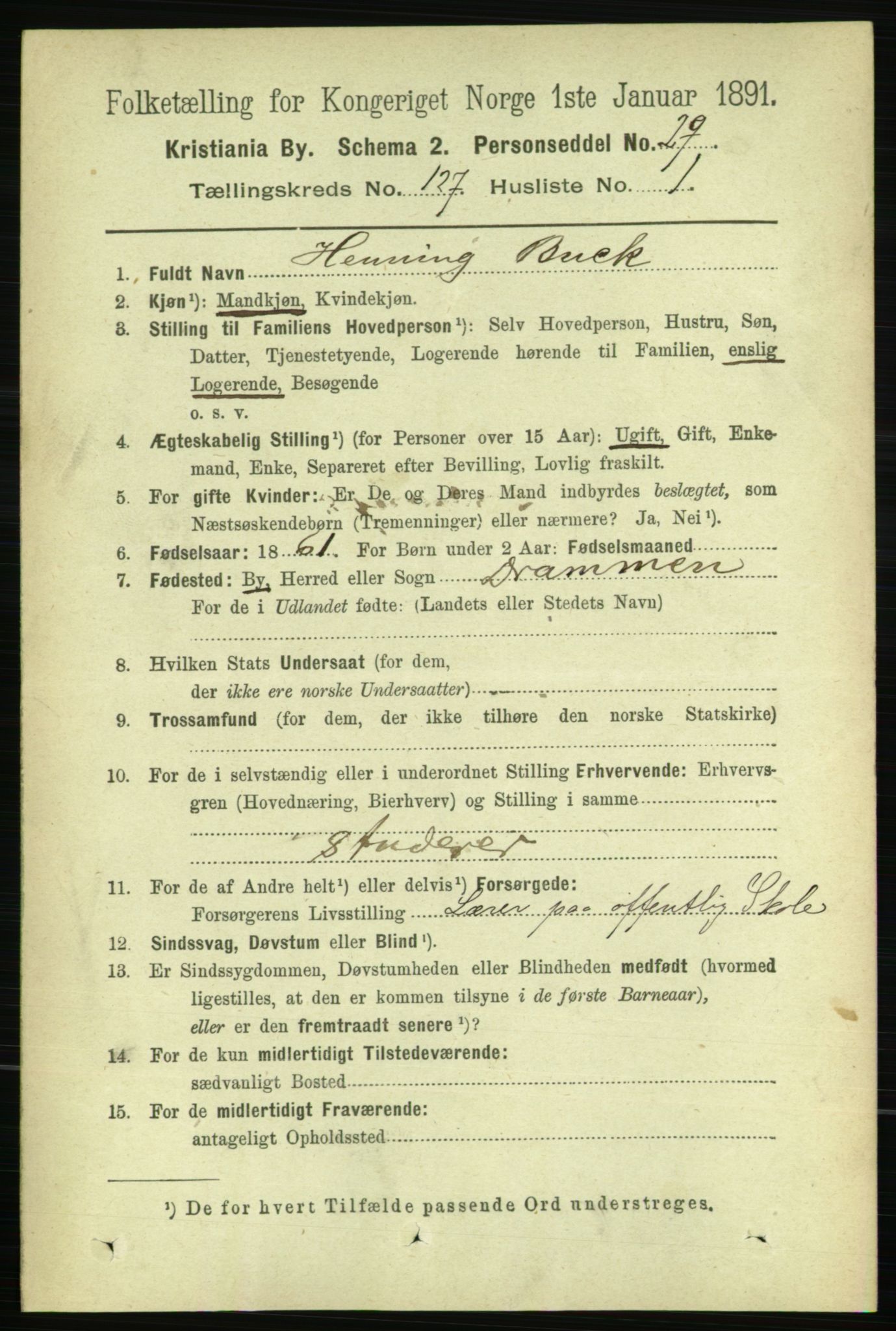 RA, 1891 census for 0301 Kristiania, 1891, p. 67853