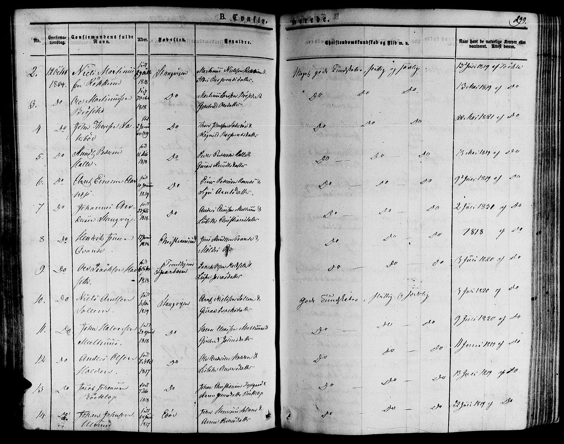 Ministerialprotokoller, klokkerbøker og fødselsregistre - Møre og Romsdal, AV/SAT-A-1454/592/L1024: Parish register (official) no. 592A03 /1, 1831-1849, p. 299