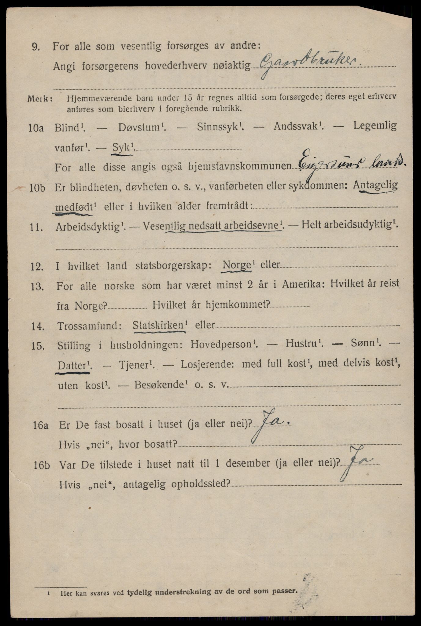 SAST, 1920 census for Eigersund, 1920, p. 6322