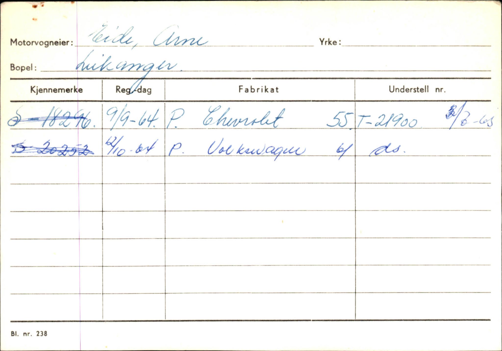 Statens vegvesen, Sogn og Fjordane vegkontor, SAB/A-5301/4/F/L0126: Eigarregister Fjaler M-Å. Leikanger A-Å, 1945-1975, p. 1039