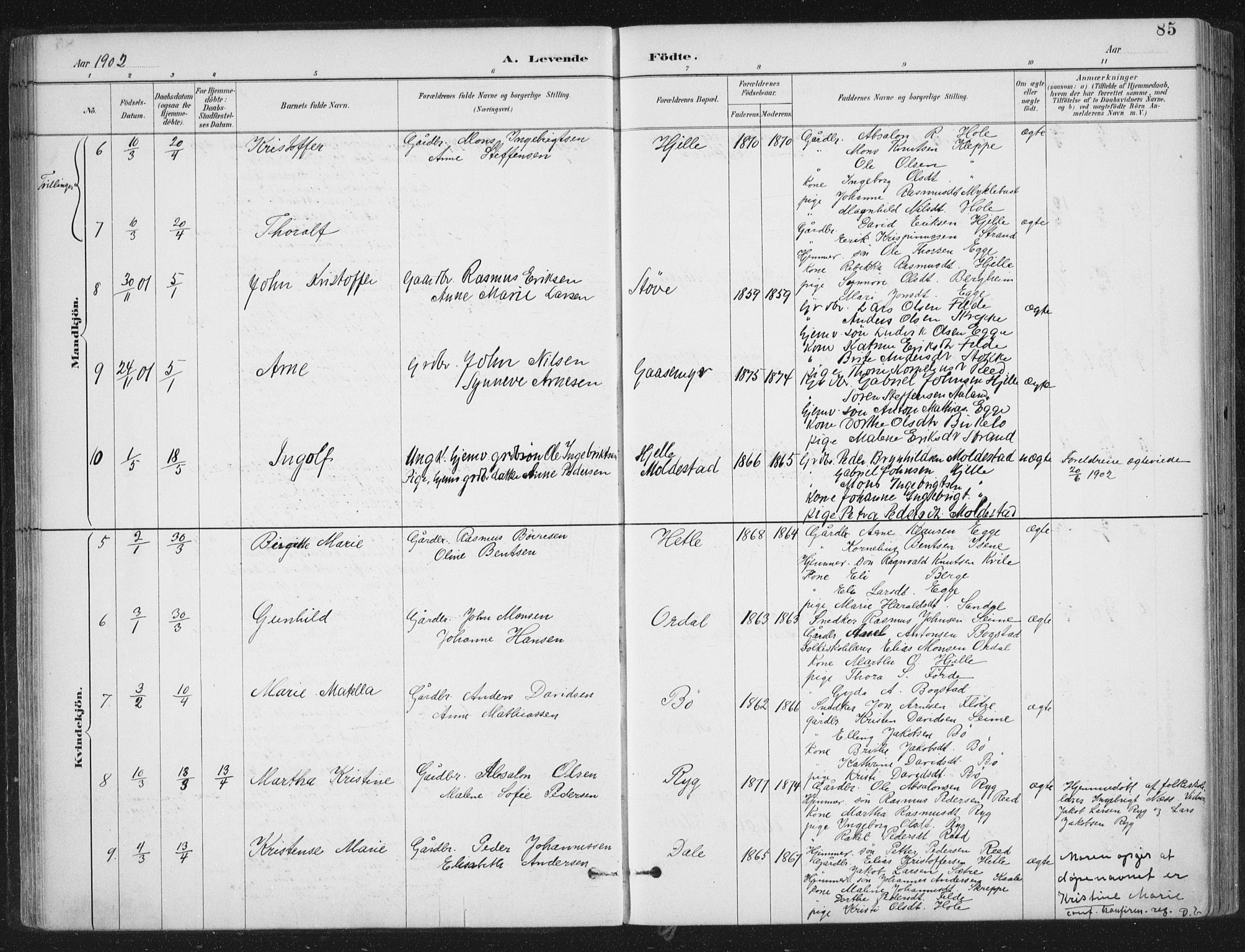 Gloppen sokneprestembete, AV/SAB-A-80101/H/Haa/Haac/L0002: Parish register (official) no. C  2, 1887-1904, p. 85