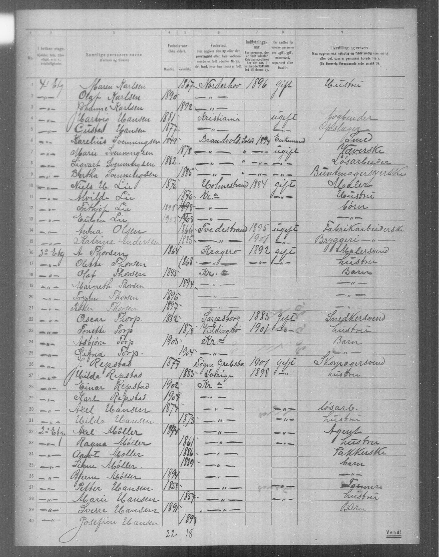 OBA, Municipal Census 1904 for Kristiania, 1904, p. 21102