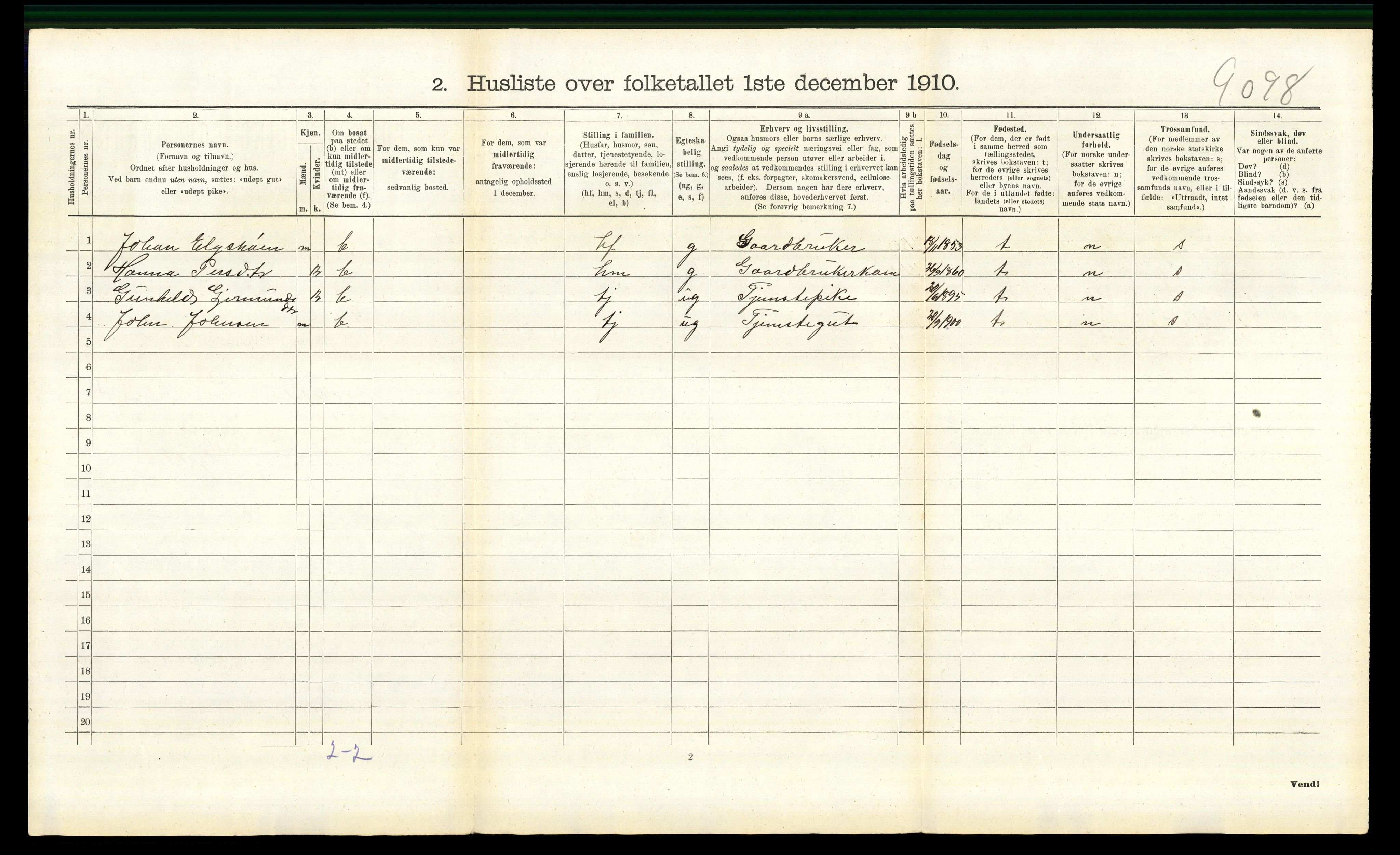 RA, 1910 census for Trysil, 1910, p. 1788