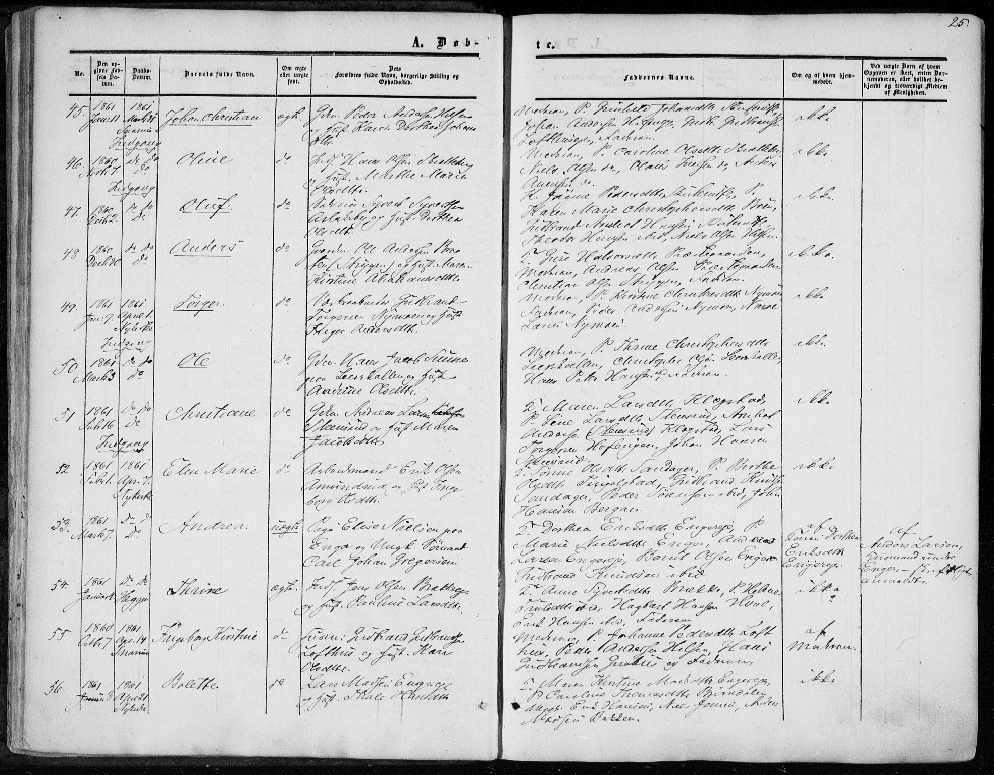 Modum kirkebøker, SAKO/A-234/F/Fa/L0009: Parish register (official) no. 9, 1860-1864, p. 25