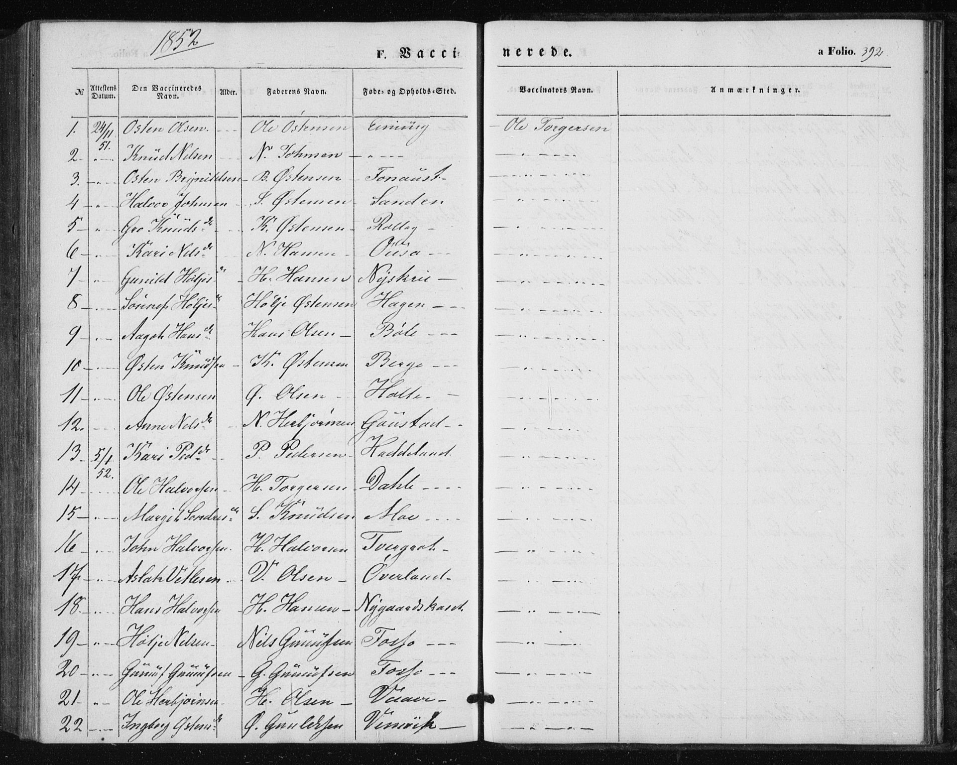 Tinn kirkebøker, AV/SAKO-A-308/F/Fa/L0005: Parish register (official) no. I 5, 1844-1856, p. 392