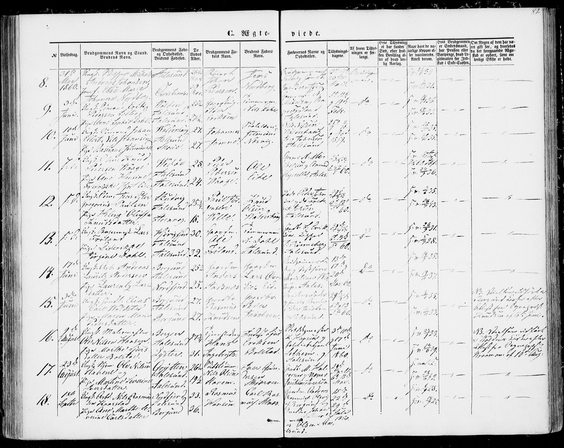 Ministerialprotokoller, klokkerbøker og fødselsregistre - Møre og Romsdal, AV/SAT-A-1454/529/L0451: Parish register (official) no. 529A01, 1855-1863, p. 82