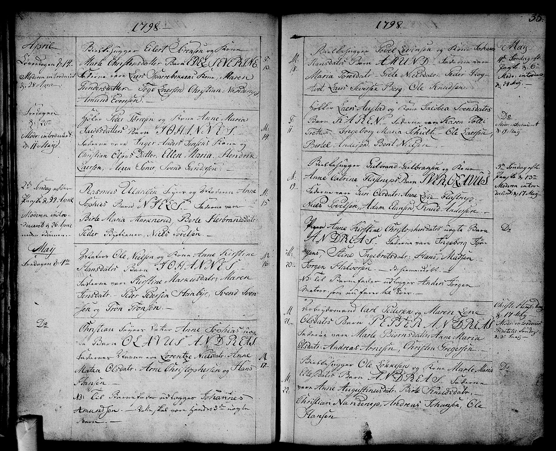 Strømsø kirkebøker, AV/SAKO-A-246/F/Fa/L0010: Parish register (official) no. I 10, 1792-1822, p. 35