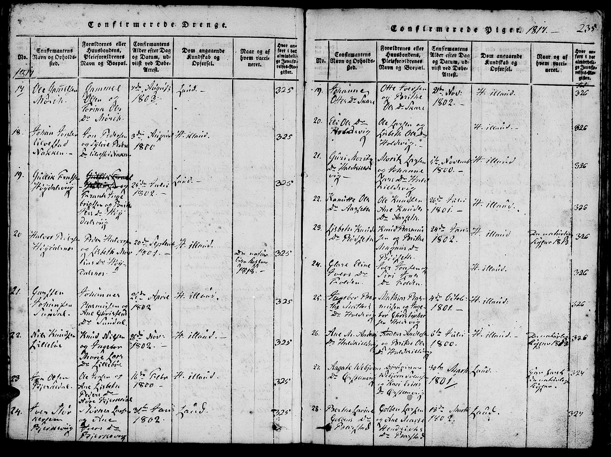 Ministerialprotokoller, klokkerbøker og fødselsregistre - Møre og Romsdal, AV/SAT-A-1454/511/L0138: Parish register (official) no. 511A05, 1817-1832, p. 235