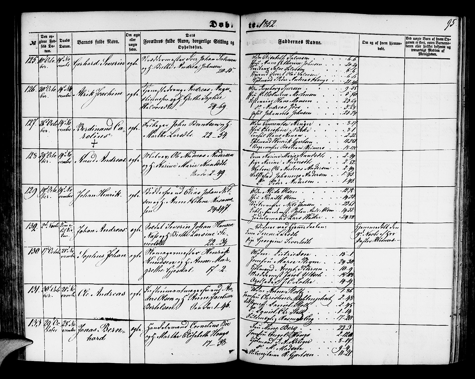 Korskirken sokneprestembete, AV/SAB-A-76101/H/Hab: Parish register (copy) no. B 2, 1847-1853, p. 95