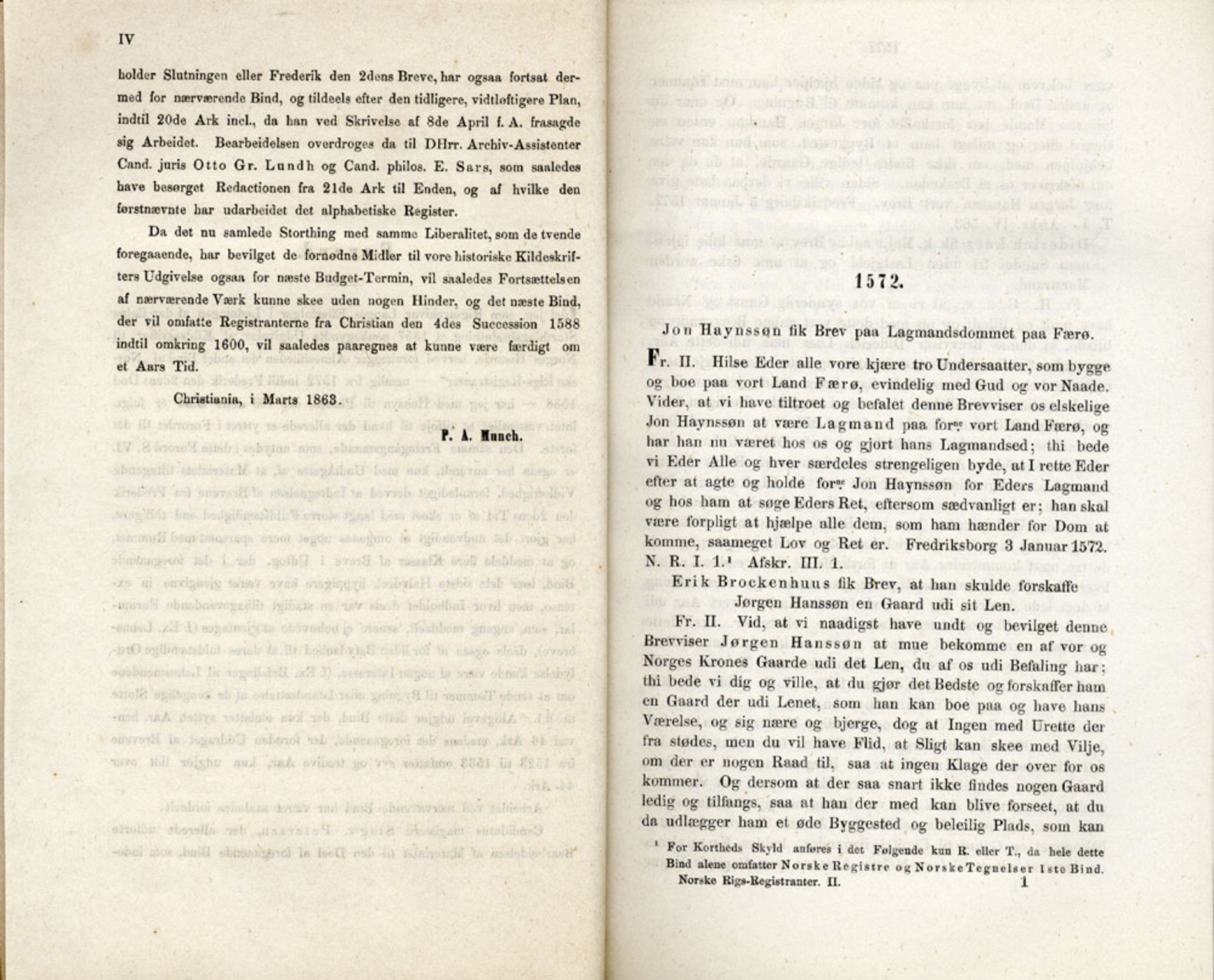 Publikasjoner utgitt av Det Norske Historiske Kildeskriftfond, PUBL/-/-/-: Norske Rigs-Registranter, bind 2, 1572-1588, p. 1