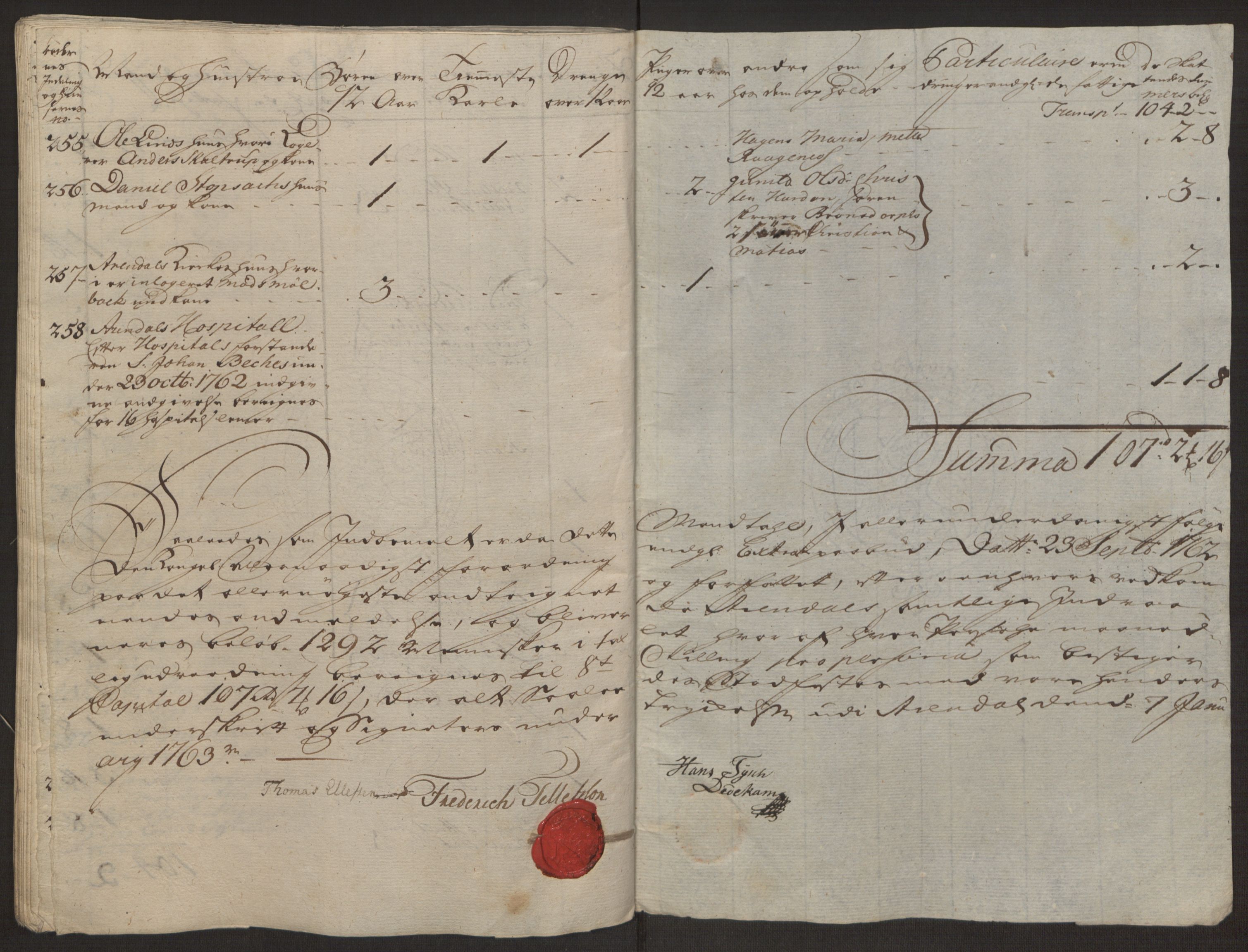 Rentekammeret inntil 1814, Reviderte regnskaper, Byregnskaper, RA/EA-4066/R/Rl/L0230/0001: [L4] Kontribusjonsregnskap / Ekstraskatt, 1762-1764, p. 133