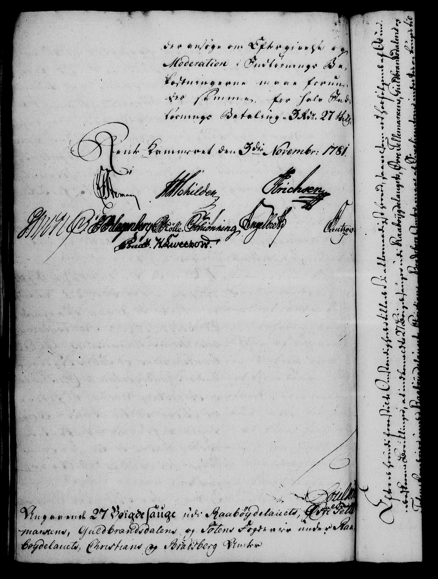 Rentekammeret, Kammerkanselliet, AV/RA-EA-3111/G/Gf/Gfa/L0063: Norsk relasjons- og resolusjonsprotokoll (merket RK 52.63), 1781, p. 1113