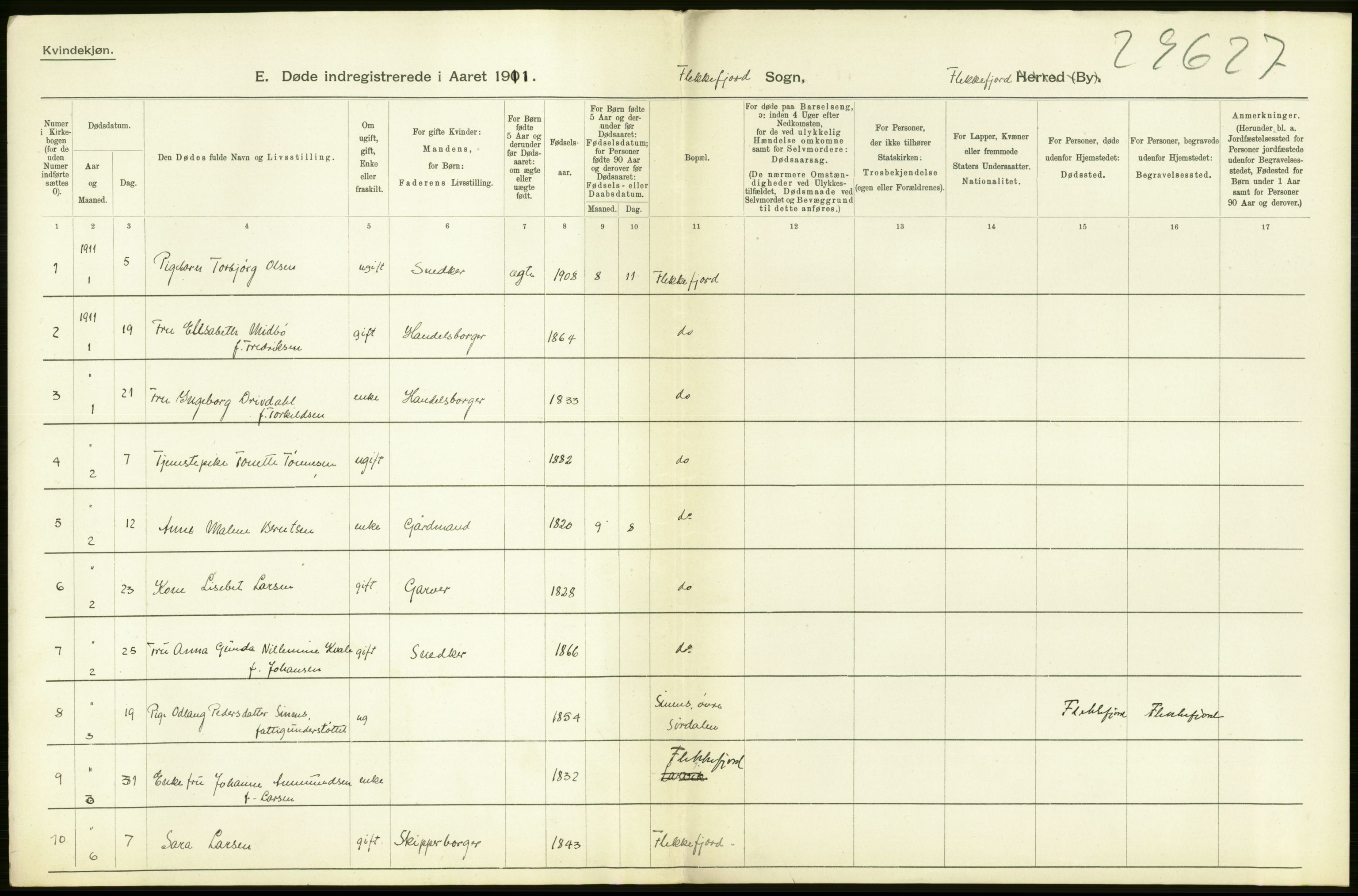 Statistisk sentralbyrå, Sosiodemografiske emner, Befolkning, AV/RA-S-2228/D/Df/Dfb/Dfba/L0024: Lister og Mandals amt:  Gifte, døde, dødfødte. Bygder og byer., 1911, p. 132