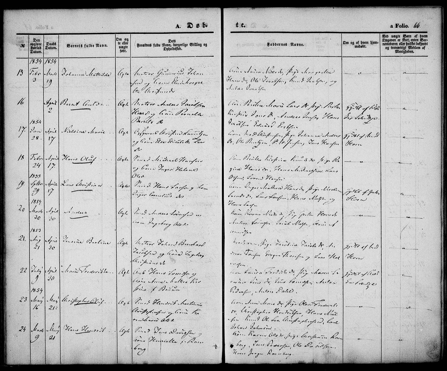 Larvik kirkebøker, AV/SAKO-A-352/F/Fb/L0003: Parish register (official) no. II 3, 1842-1856, p. 66