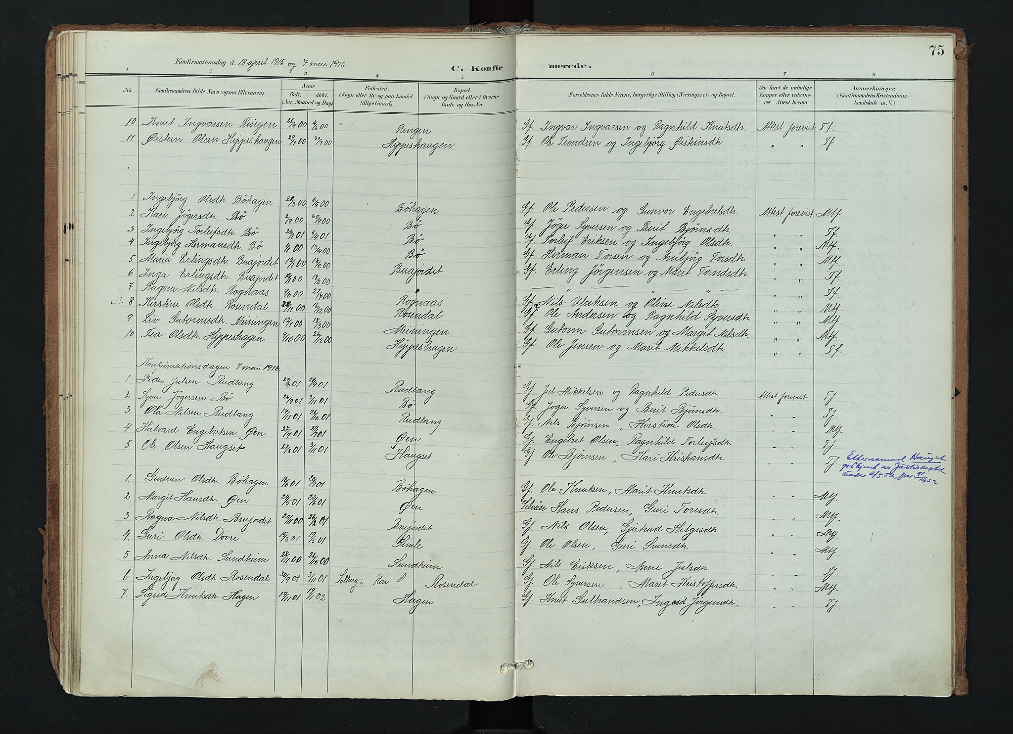 Nord-Aurdal prestekontor, SAH/PREST-132/H/Ha/Haa/L0017: Parish register (official) no. 17, 1897-1926, p. 75